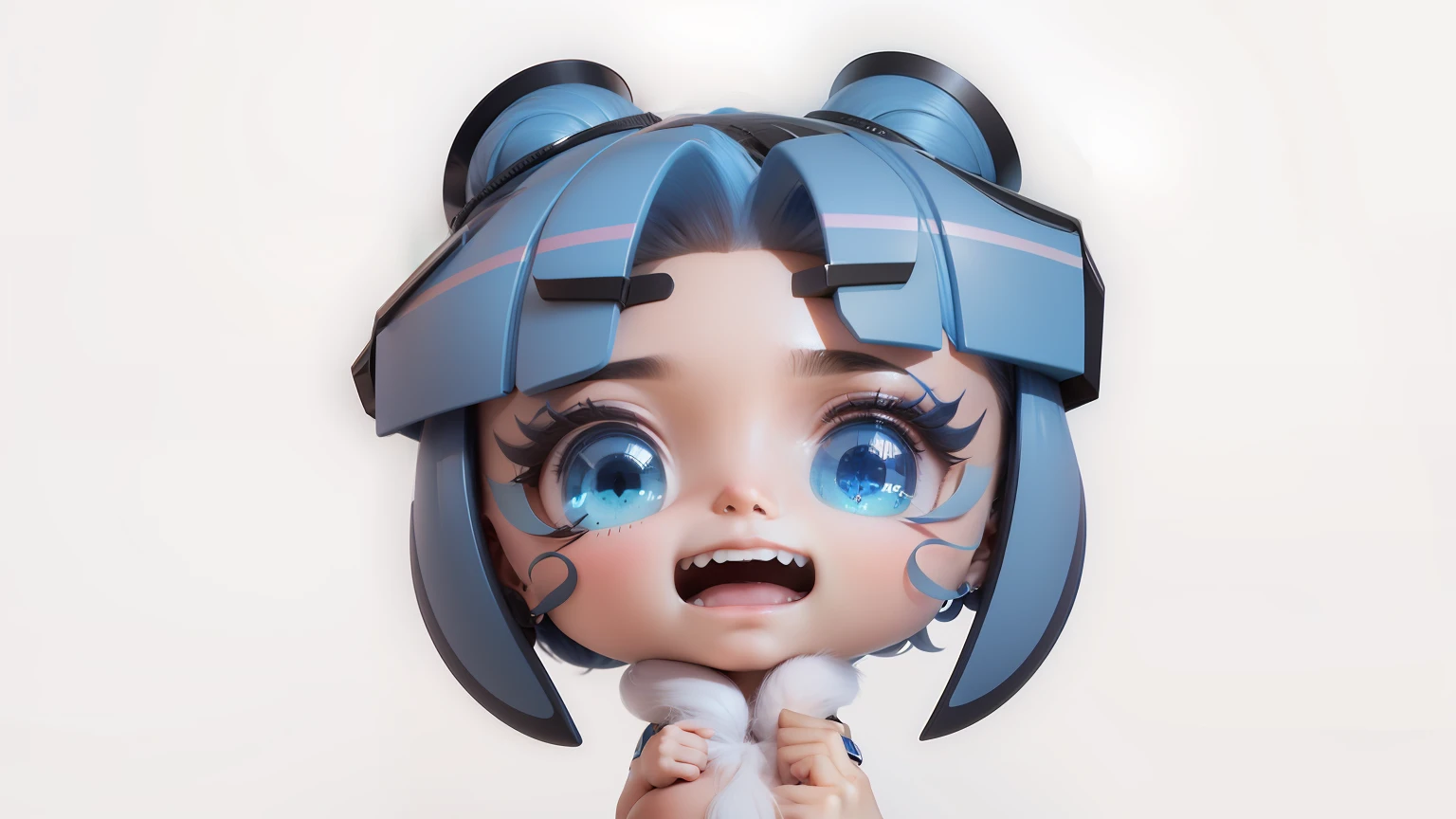 ..3d, fofo, 8k, cabelo azul