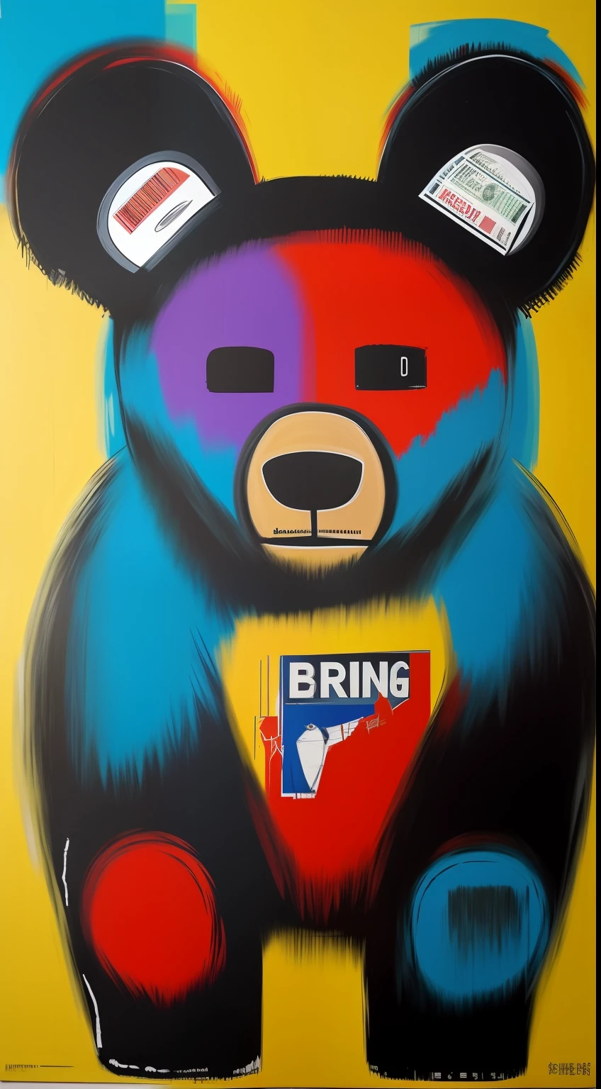 １Bear、Like Basquiat's paintings、Wall Street、buliding、newyork、cache、money、an extremely devious and beautiful