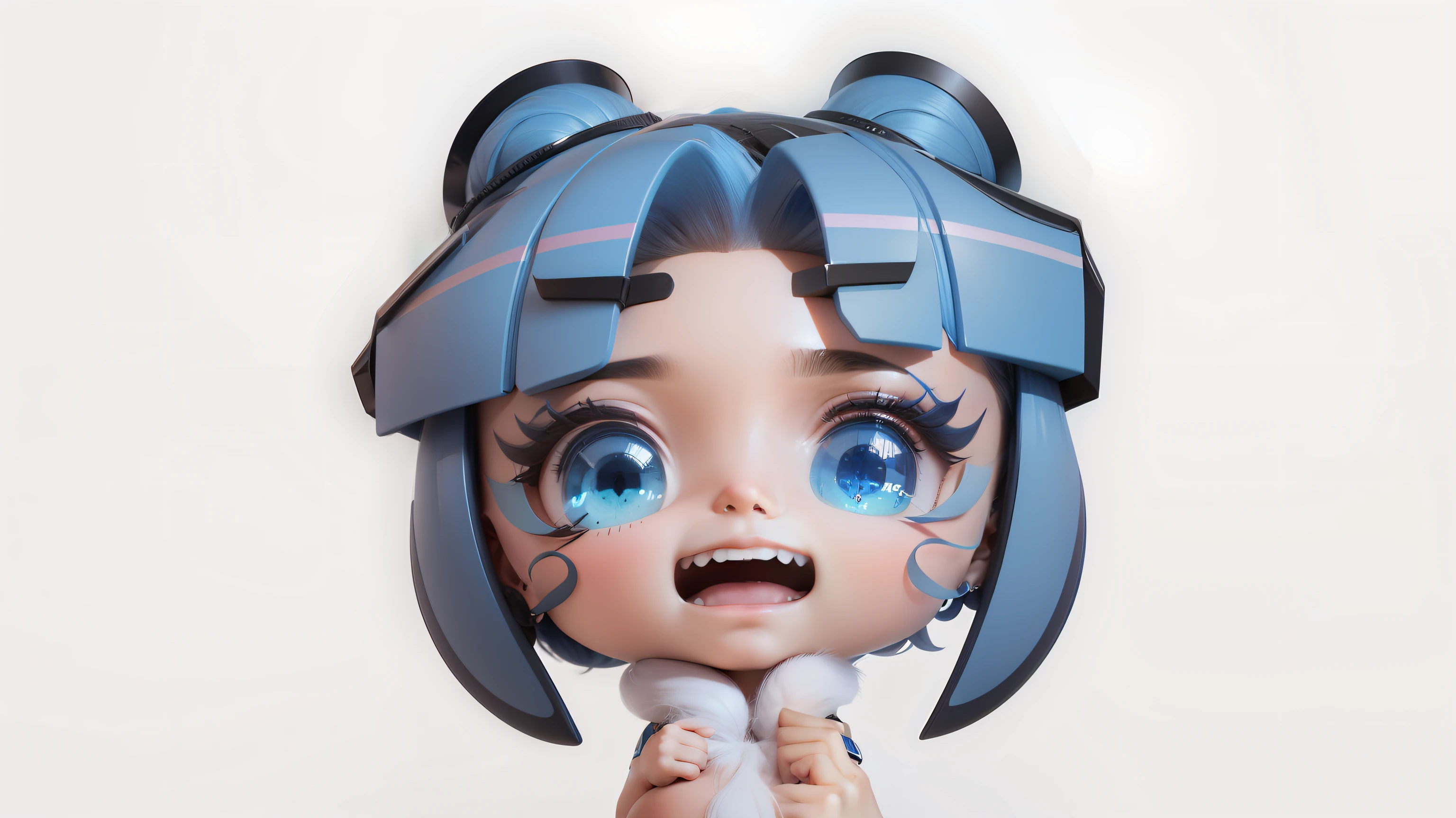 ..3d, fofo, 8k, cabelo azul