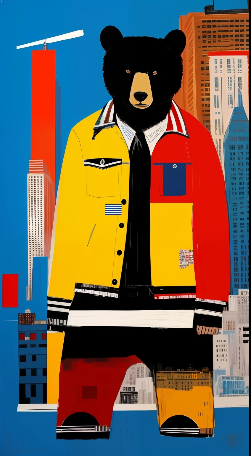 1Bear、Like Basquiat's paintings、Wall Street、buliding、newyork、cache、money、an extremely devious and beautiful