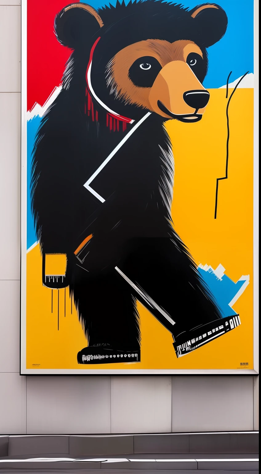 1Bear、Like Basquiat's paintings、Wall Street、buliding、newyork、cache、money、an extremely devious and beautiful