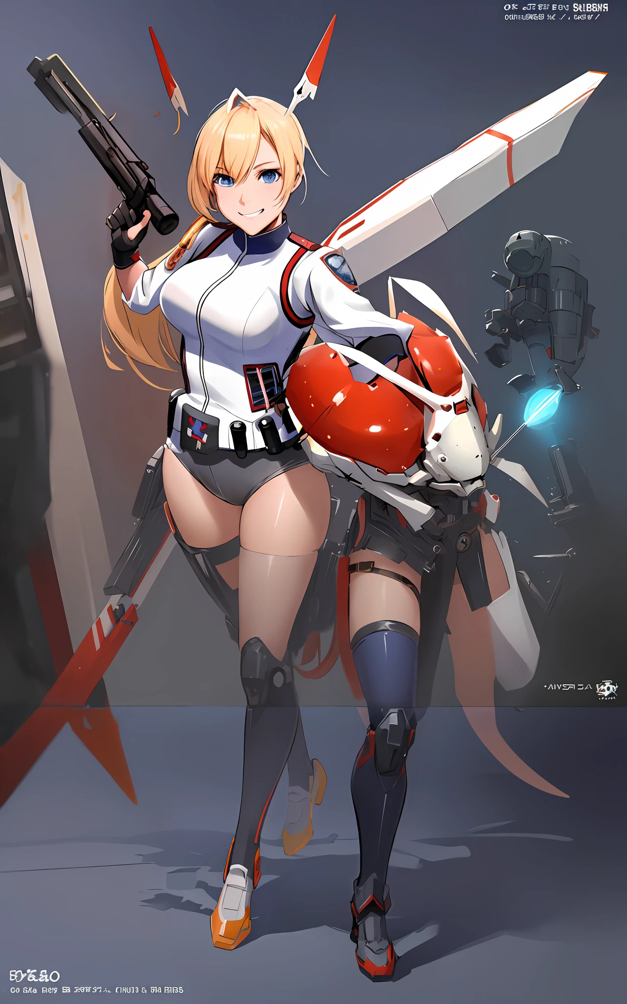 Anime girl with a helmet with a gun and a gun, Mechanized soldier girl, cushart kenz, mechanized valkyrie girl, female mech, ferra white mecha, cool mecha style, Anime Manga Robot!! Anime Girl, Modern Mecha Anime, fully robotic!! girl, cushart krenz, mecha art, Shoes with crab shell