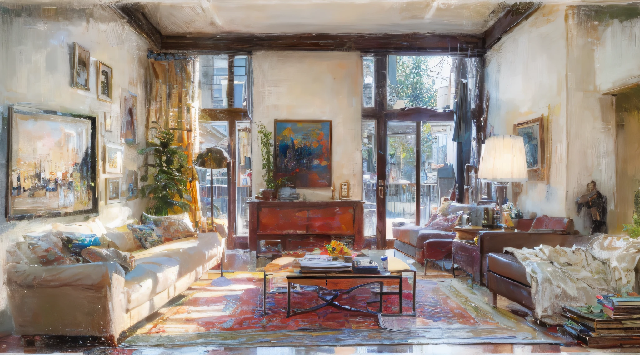 ((CG art))，full-figure，modern living room