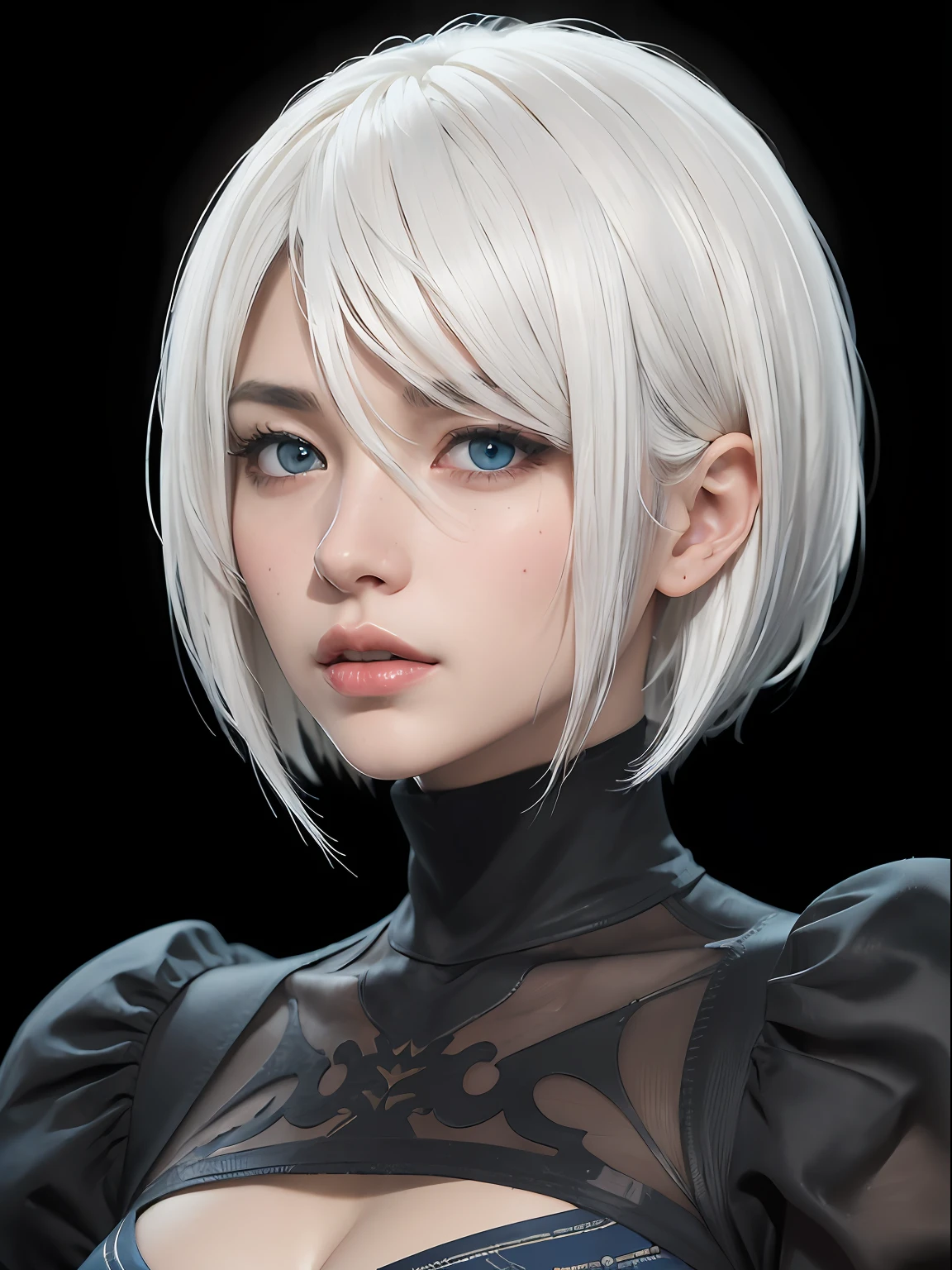 (masterpiece, best quality:1.4), (metallurgical complex), (standing:1.5), (full body), (from front), (1girl), katana in her hand, solo, (european youth:1), 1girl, yorha no. 2 type b, (white-hair:1.5), (blue iris), (blue eyes), hyperrealistic, high detailed skin, dslr, soft lighting, high quality, highly detailed face, highly detailed skin, skin pores, subsurface scattering, realistic pupils, medium breast, full face blush, full lips, detailed background, depth of field, volumetric lighting, sharp focus, absurdres, realistic proportions, good anatomy, (realistic, hyperrealistic:1.4), 16k hdr,