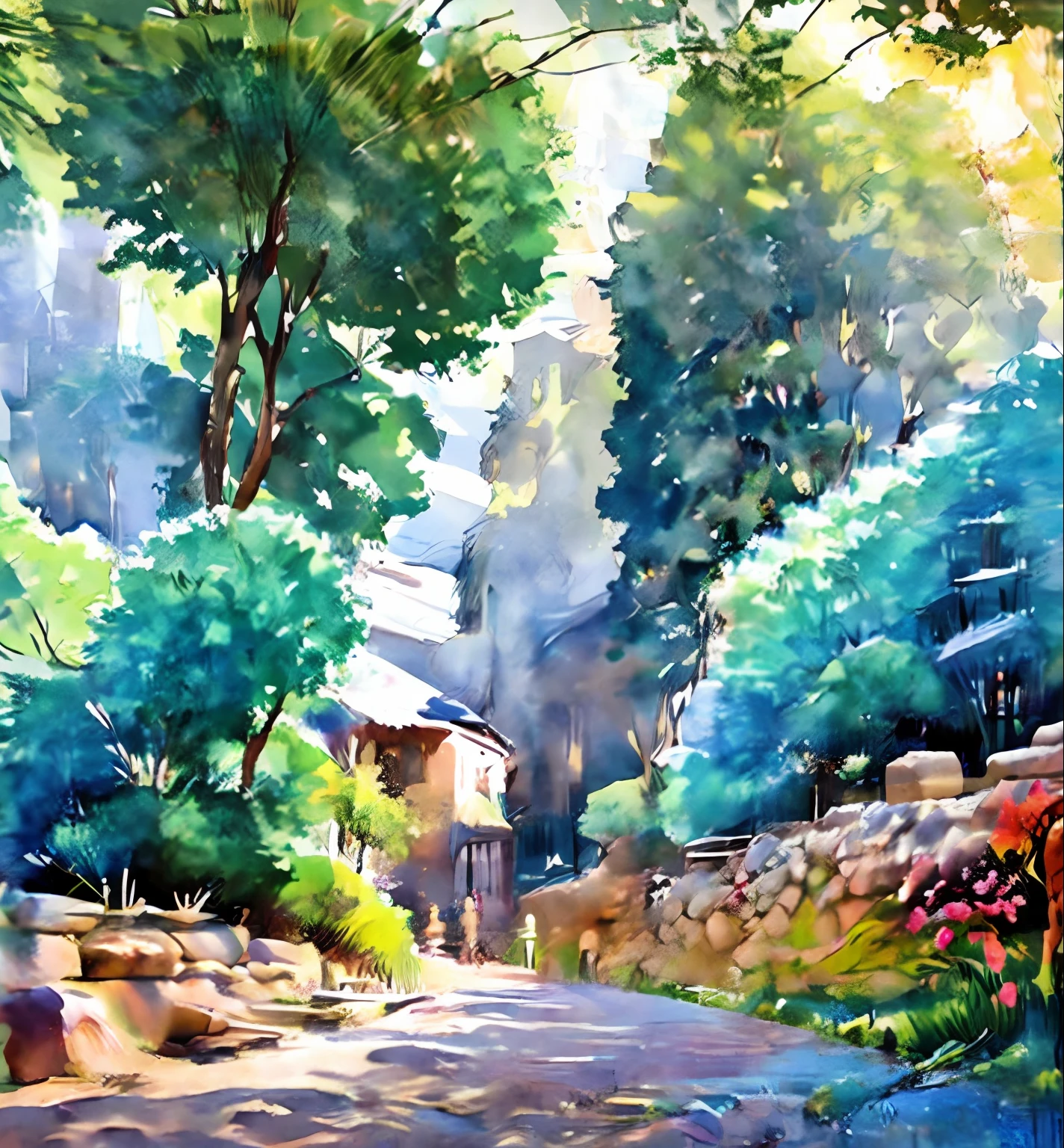 (upper body: 1.5),(white background:1.4), ((tachi-e)), original,(illustration:1.1),(best quality),(masterpiece:1.1),(extremely detailed CG unity 8k wallpaper:1.1), (colorful:0.9),(panorama shot:1.4),(full body:1.05),(solo:1.2), (ink splashing),(color splashing),((watercolor)), clear sharp focus,1girl standing,(flowers,woods),outdoors,rocks, looking at viewer, make happy expressions,soft smile,pure,beautyfull detailed face and eyes