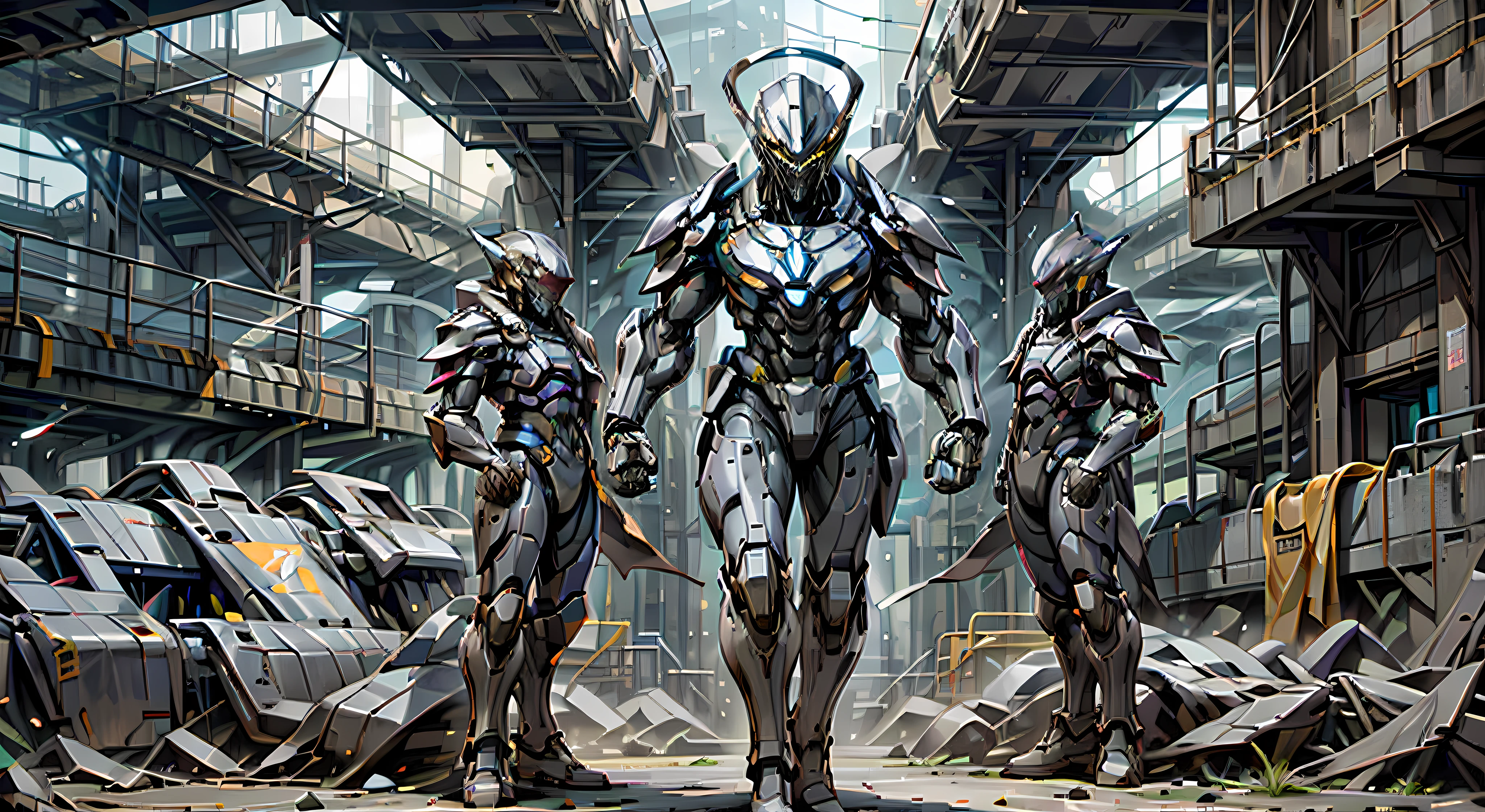 Dark_fantasy,cyber punk perssonage,1man mechanical miracle,Robotic presence,Mechanical armor,absolutely stunning art,wearing in black cloak,Art of the highest quality,Highest high resolution,Hyper-detailing,Black and red,A futuristic,atmospurate,8K,64k,k hd,Unbeatable masterpiece,动态照明,cinematic ligh,Epic,a close up of a person with a gun and a helmet, concept art-h 640, hardsurface armour, spartan armor,expert high detail concept art, Halo. rendering by octane, Spartan power armor from Halo, Concept armor, clothed in sci-fi military armor, intimidating full body armor, video game characters designs, high detail concept art, Helmet pattern detail,4K Ultra Clear,Detailed depiction of armor patterns,Back reactor