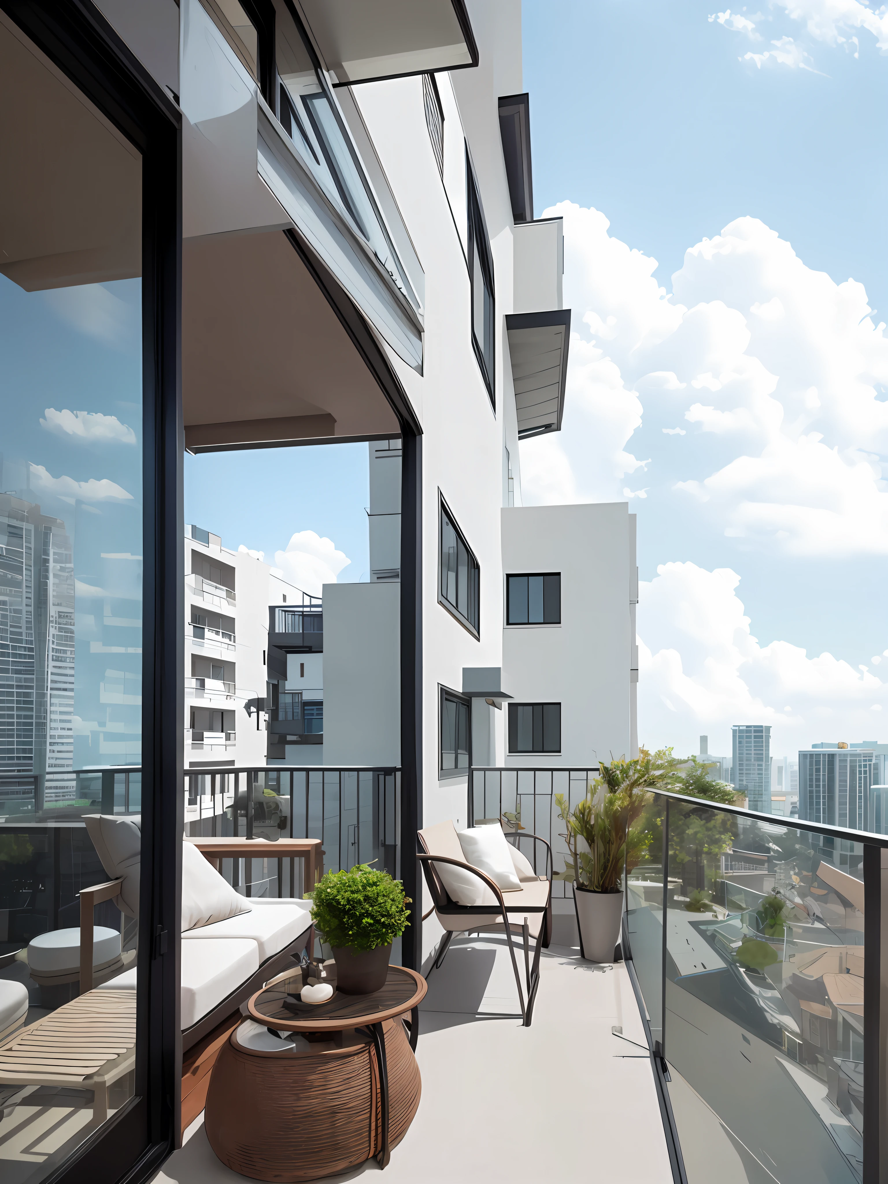 From living room to balcony, condominium, late morning, realistic, futuristic, sky, cloud, (ulzzang-6500:1.0)
(8K, masterpiece), (best quality), (high quality), (hires:1.4), (extremely full detailed)