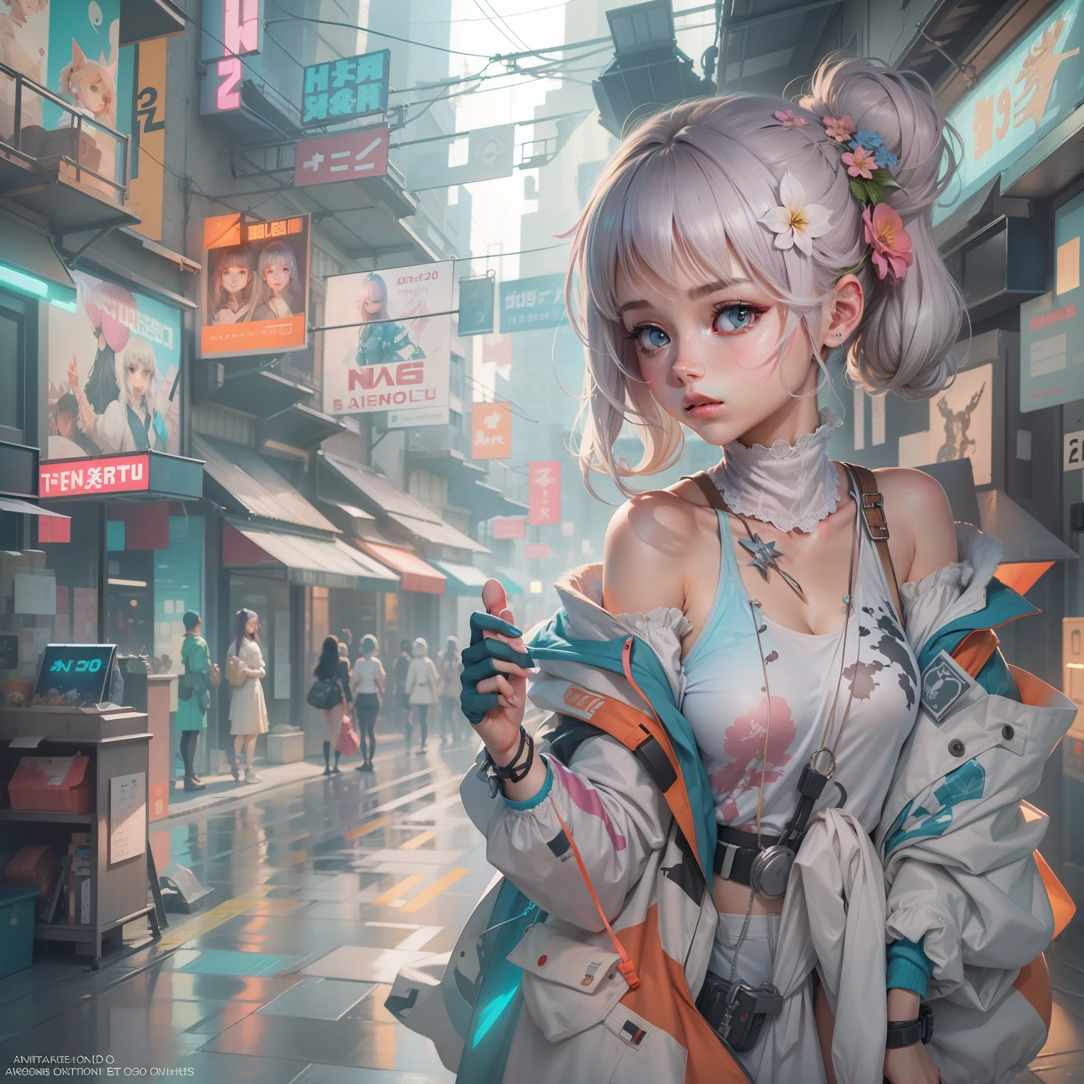 2080s、animesque、girl with、trending on artstationh、Rachel Walker、