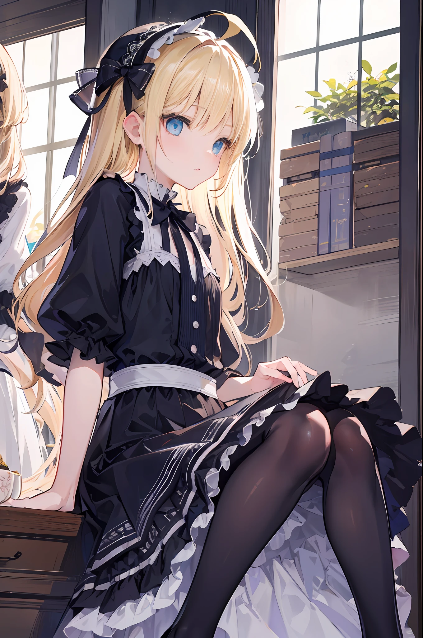 profile,full bodyesbian,incredibly_absurderes,Ray tracing,{Best quality}, {{Masterpiece}}, {A high resolution}, Original, Extremely detailed 8k wallpaper, 1girll, {An extremely delicate and beautiful},,Ray tracing,{Best quality}, {{Masterpiece}}, {A high resolution}, Original, Extremely detailed 8k wallpaper, {An extremely delicate and beautiful},,incredibly_absurderes,Colorful,intricately details,art book,,High saturation,Cafe,Indoors,restaurant,floor to ceiling window,A high resolution,Extremely detailed Cg Unity 8K wallpaper,art of light novel,art of light novel,Solo,Petite,Petite,Slim waist,Slender waist,Babe,Babe,Long_Hair,ahoge,Blonde hair,Blue_Eyes,facingviewer,Closed mouth,hiddenhands,Slim legs,hand between legs,Fang,Beautiful detailed eyes,Gothic_ta,Gothic_Loliweet_Lolita,La Gothing skirt,Loli,Black tightack_upper legs,mary_janes,Tiny_chest,Tiny_chest,ahoge,