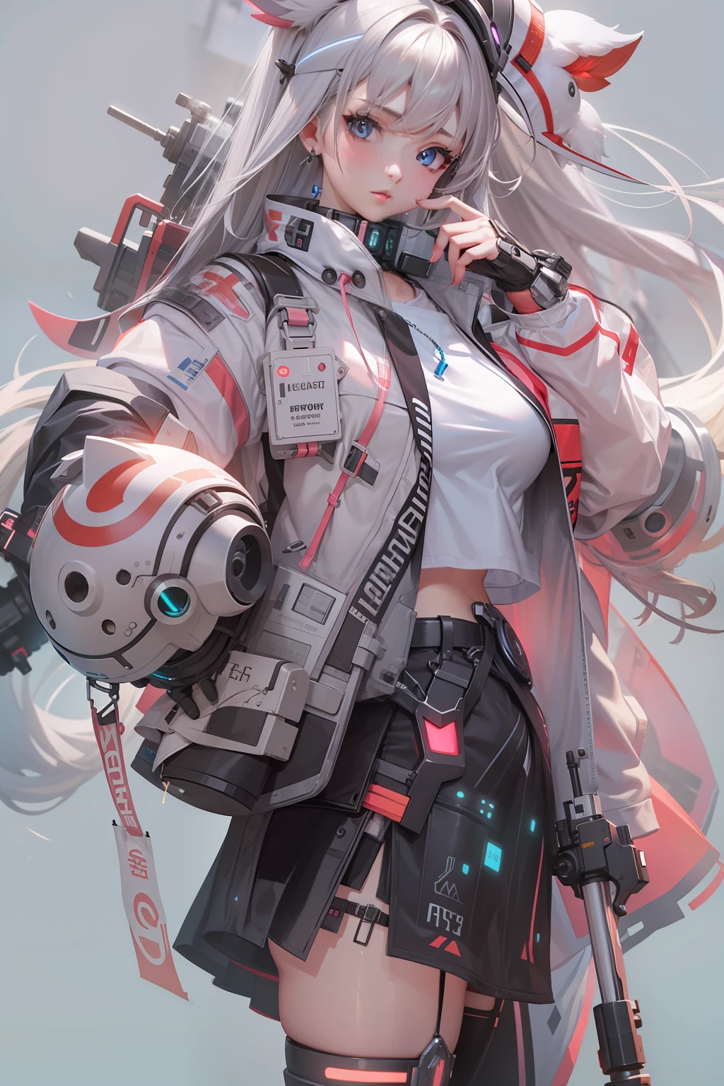 masterpiece、detaileds、Delicate touch、cyberpunked、2080s、animesque、girl with、trending on artstationh、Rachel Walker、