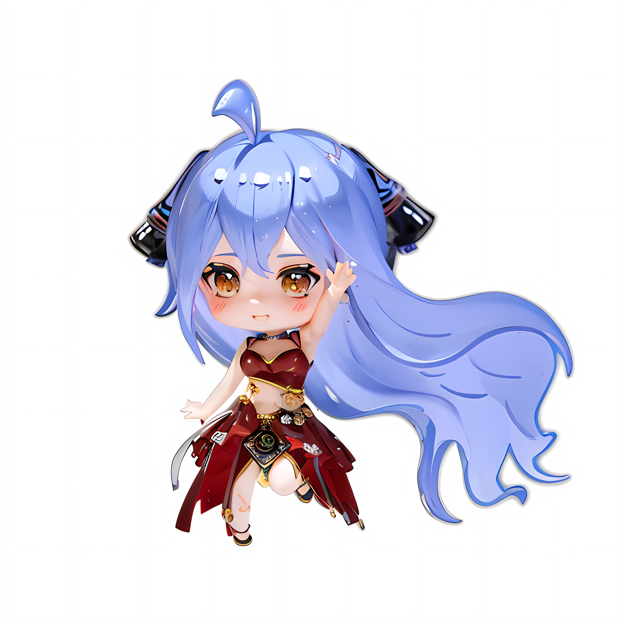 Anime girl with blue hair and red dress, advanced digital chibi art, tchibi, style as nendoroid, 8K!!, anime moe art style, anime chibi, Chibi Art, Anime Stylization, Stylized anime, render of a cute 3d anime girl, chibi girl, Loli, chibi monster girl, water color nendoroid
