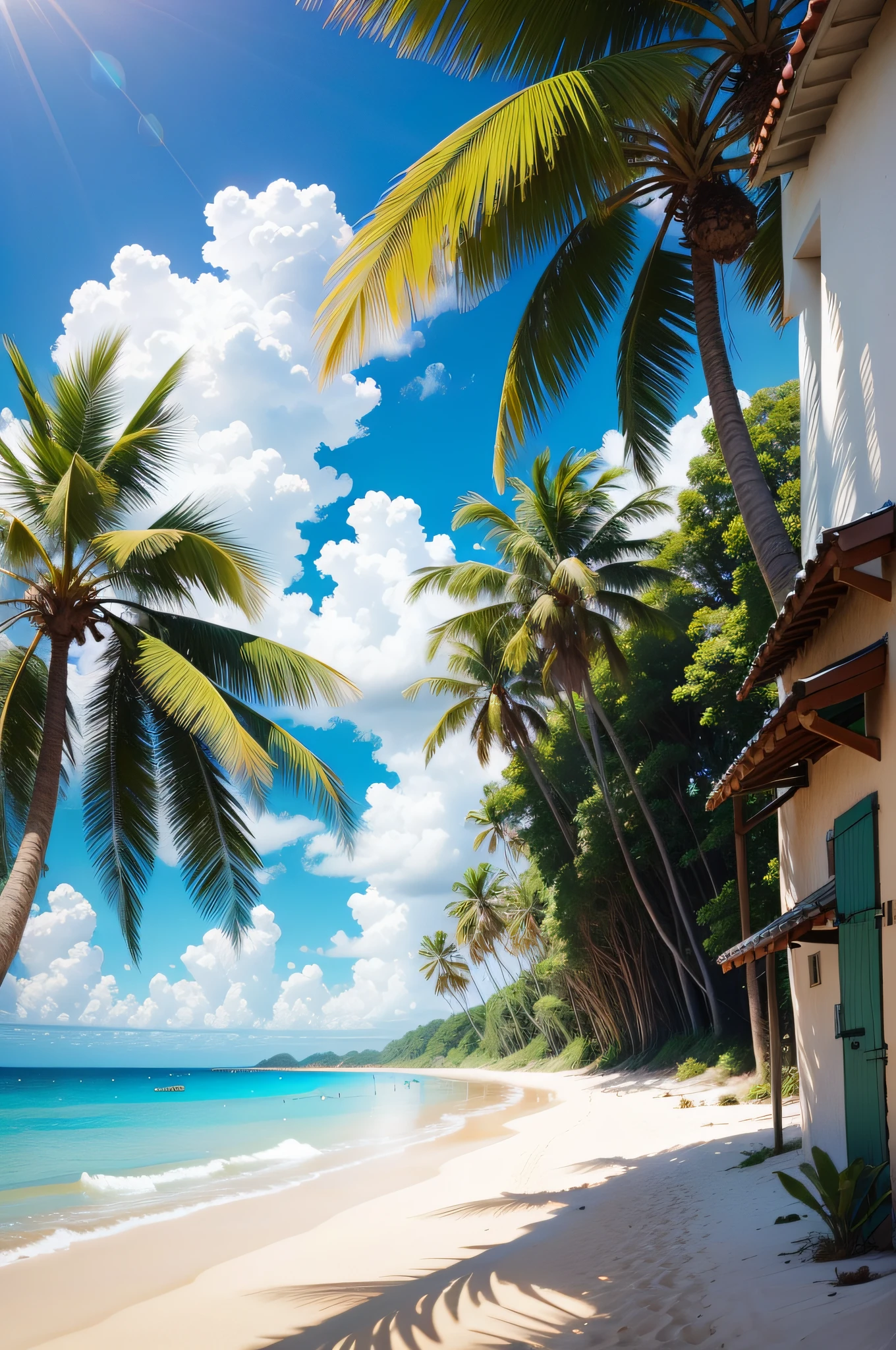 sur une plage tropicale