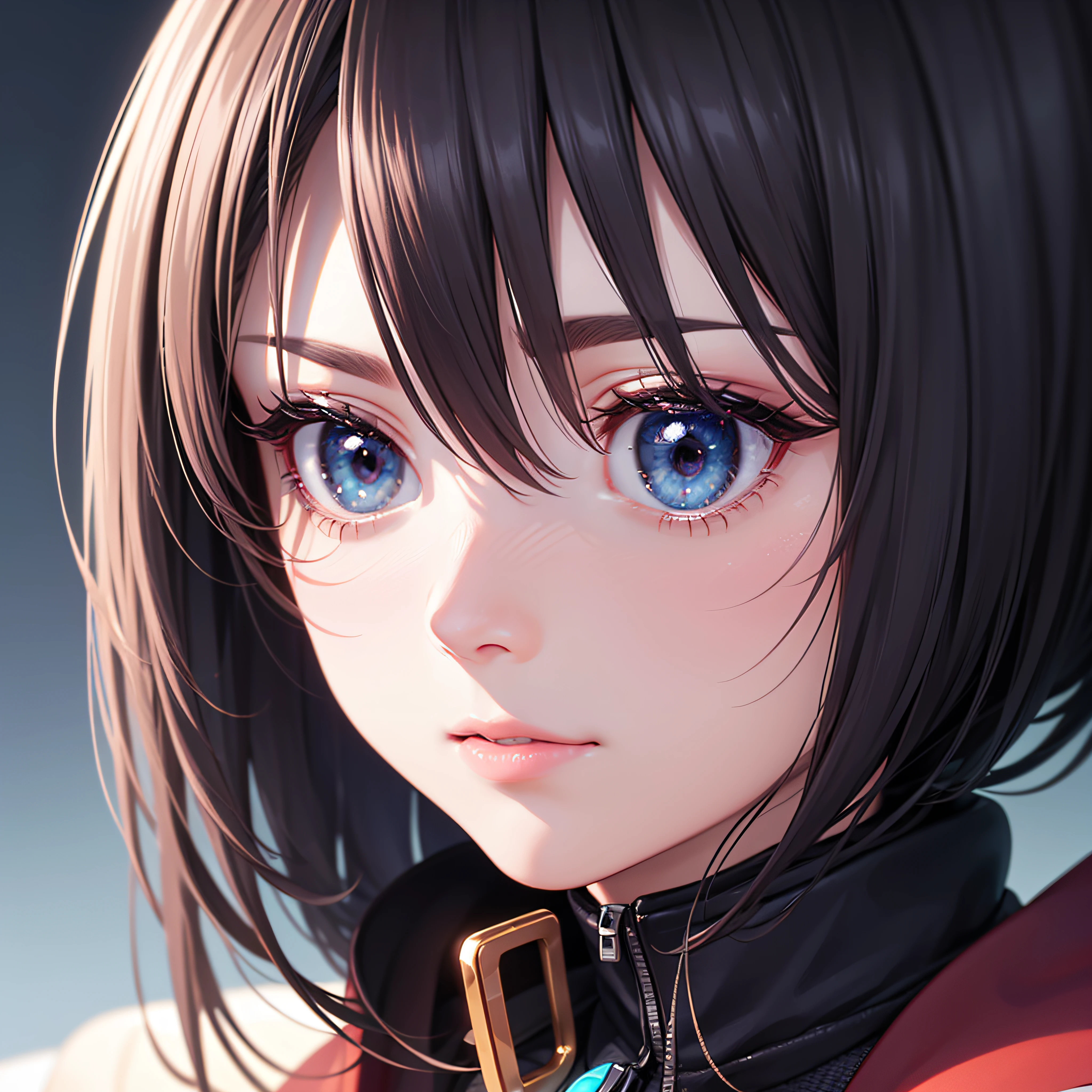 Very sharp 8k closeup portrait in frame Profile picture gold cyberpunk man Sci-Fi cute Anime Japan 2d Sharp focus 16k resolution, Hyper detailed, Hyper realistic detail