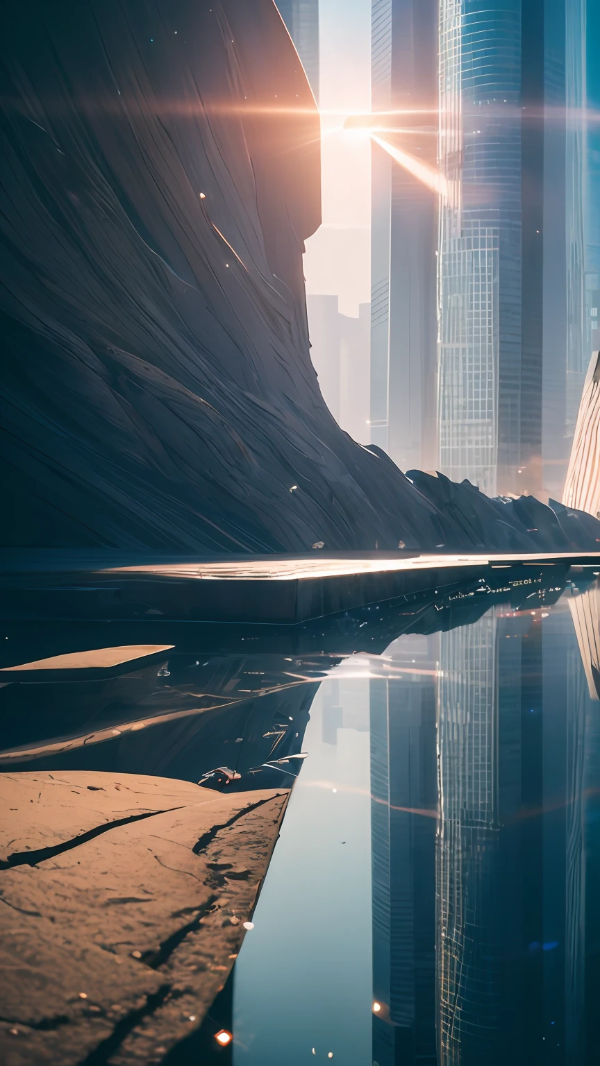 CG Unity 8K wallpapers with the highest quality details, RAW photos of national treasures, realism: 1.3, dynamic angles, short hair, under thin fabric miniskirts: 1.2, movie lighting, lens flares, futuristic rooms, meticulous detail