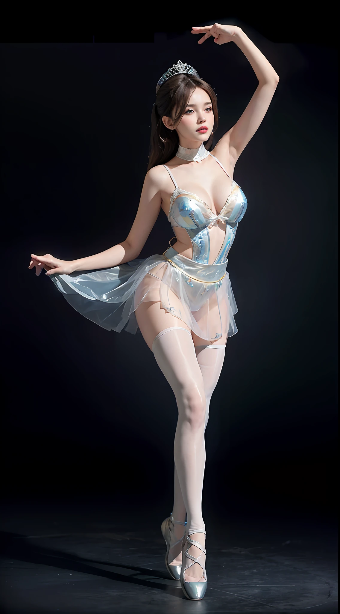 Surrealist women by David Hockney and Alphonse Mucha,Fantasyart,photographrealistic,动态照明,art stations,poster for,huge tit!torches,torchan,Stage,show stage,theater,Volumetriclighting,Tall beauty,body high,Very detailed faces,4 k'',1girll,Stage,low tune,facial closeups,(Transparent ballet costumes,Transparent ballet costumes,ballet dance,short transparent dress,Superskirt,White sneakers,Bunny Girl tiara,cleavage:1.4), Wavy hair,lots of people,Redlip,ssmile,low chest,deep v big breasts,huge tit,Raised sexy,Bigchest,Large breasts,Breast swelling,Raised chest,blackstockings,Breasts are plump,crisp breasts,A plump chest,the breasts are large,Seductive expressions,Wear earrings provocatively,The skirt floated,Hair flowing up,Fairy under fan,wearing a choker,Wear a bracelet,The stands up,standing on your feet,long leges,blackstockings,Wet all over,Moisturizes the whole body,huge tit,Red lips,stocklings,gigantic cleavage breasts,black lence stockings,slenderlegs,Hot dance,ballet dance,Ballerina,full bodyesbian,Dance,gracefulness,soft,softness,Noble,Rich,largeeyes,eye shadows,Long legs,beautifullegs,Thin leg,split,splitting legs,Dance,Dancer,split,Aerial capture,Jump up,Suspended in the air,Dancing in the air,legs long,huge tit,mitts