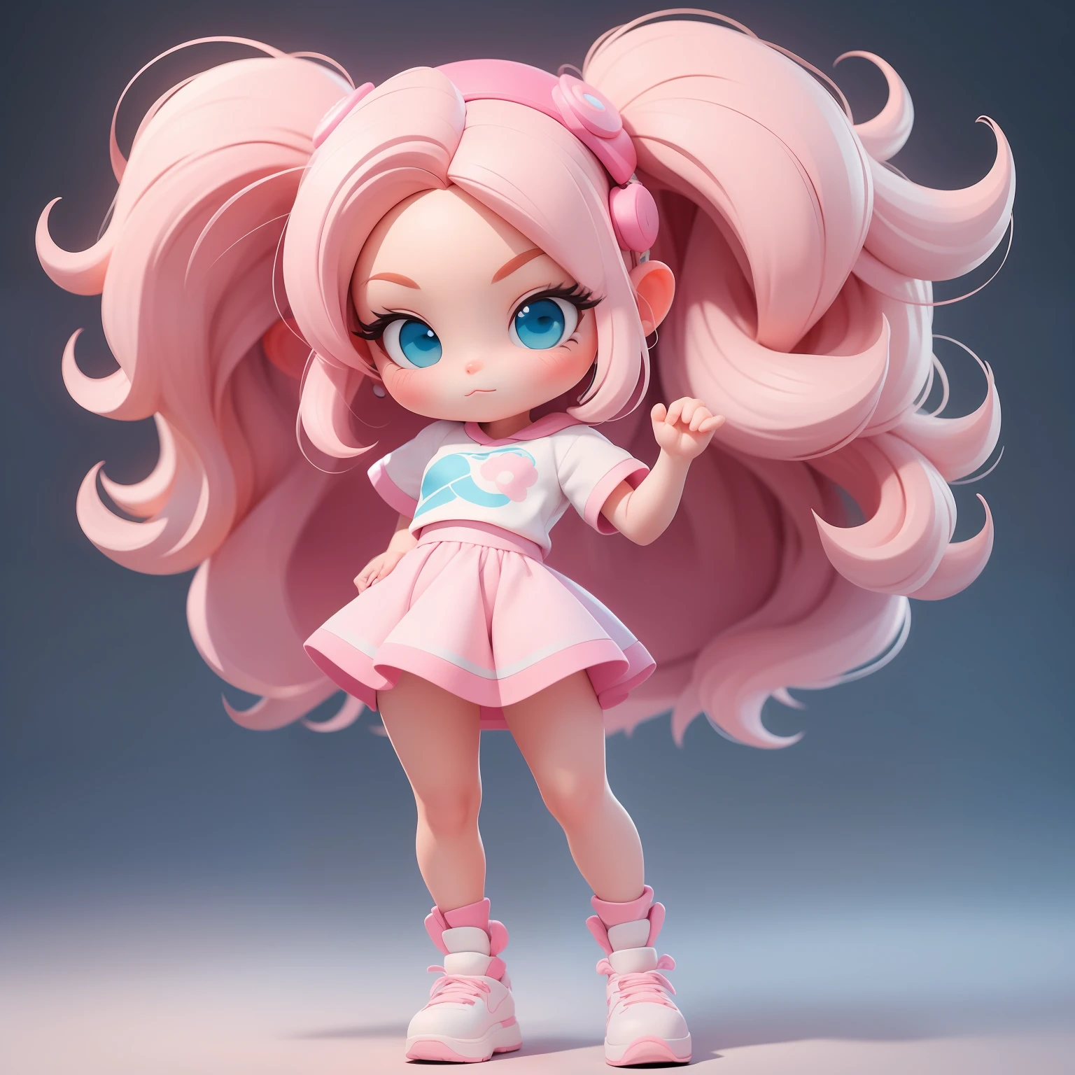 a super cute girl, full body, dreamy cute hair accessoriesPopmart Blind Box, IP design, clean and bright background3D rendering, OC rendering, 8k, soft focus, fine Glossysuper detail --ar 3:6 50 --q 2 --niji 5 --style expressive --s 2