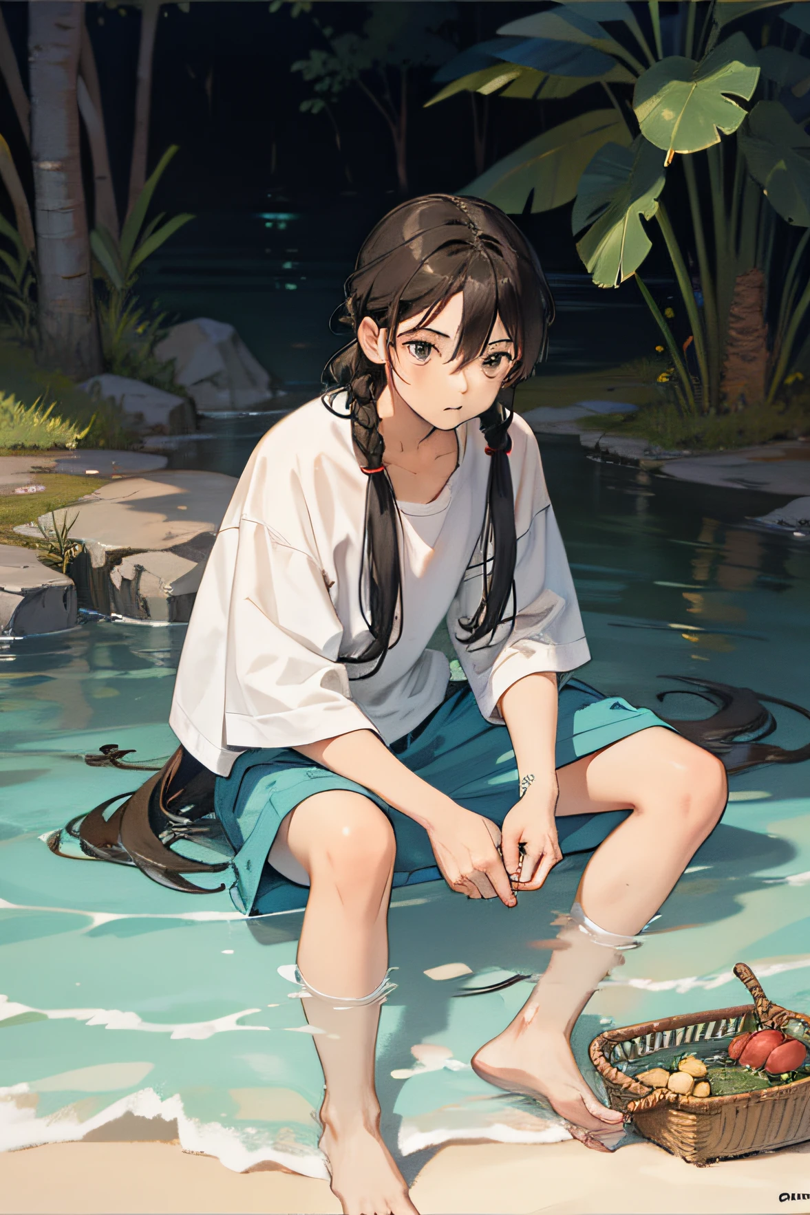 The son of a poor fisherman with long hair tied