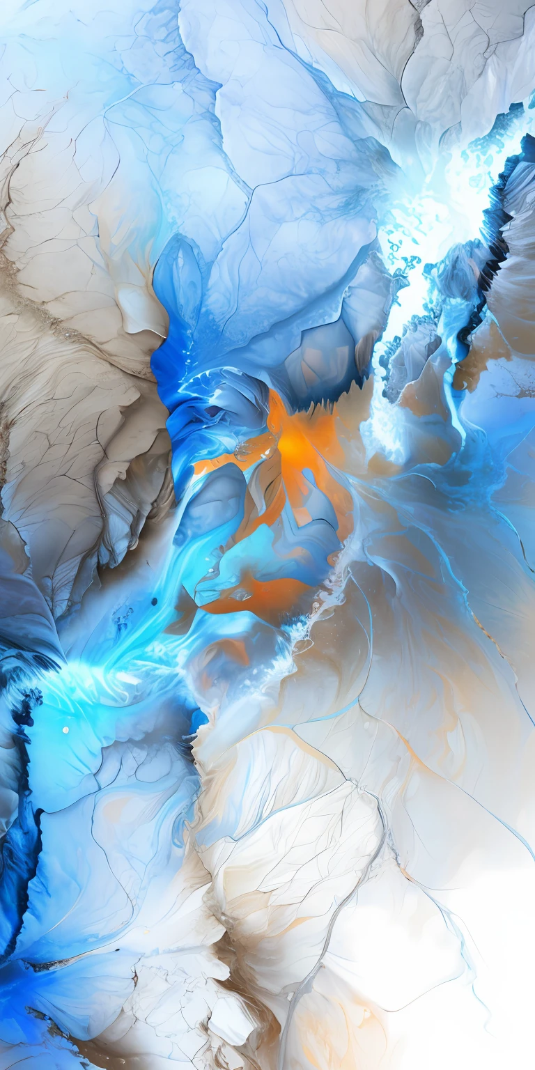 Arafard image of blue and orange rivers in rocky area, Fractal landscape, colorful ravine, breathtaking digital art, ArtDigital Art, amazing detail digital art, digital art picture, 4k highly detailed digital art, orange and blue, ultra detailed Digital art, extremely detailed digital art, High-resolution digital art, digital landscape art, high detailed digital art,(Extremely detailed 8k wallpapers),