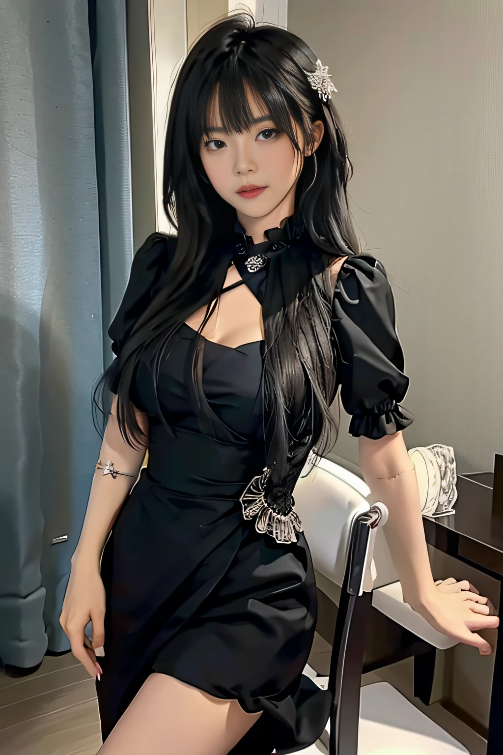 Black gauze dress