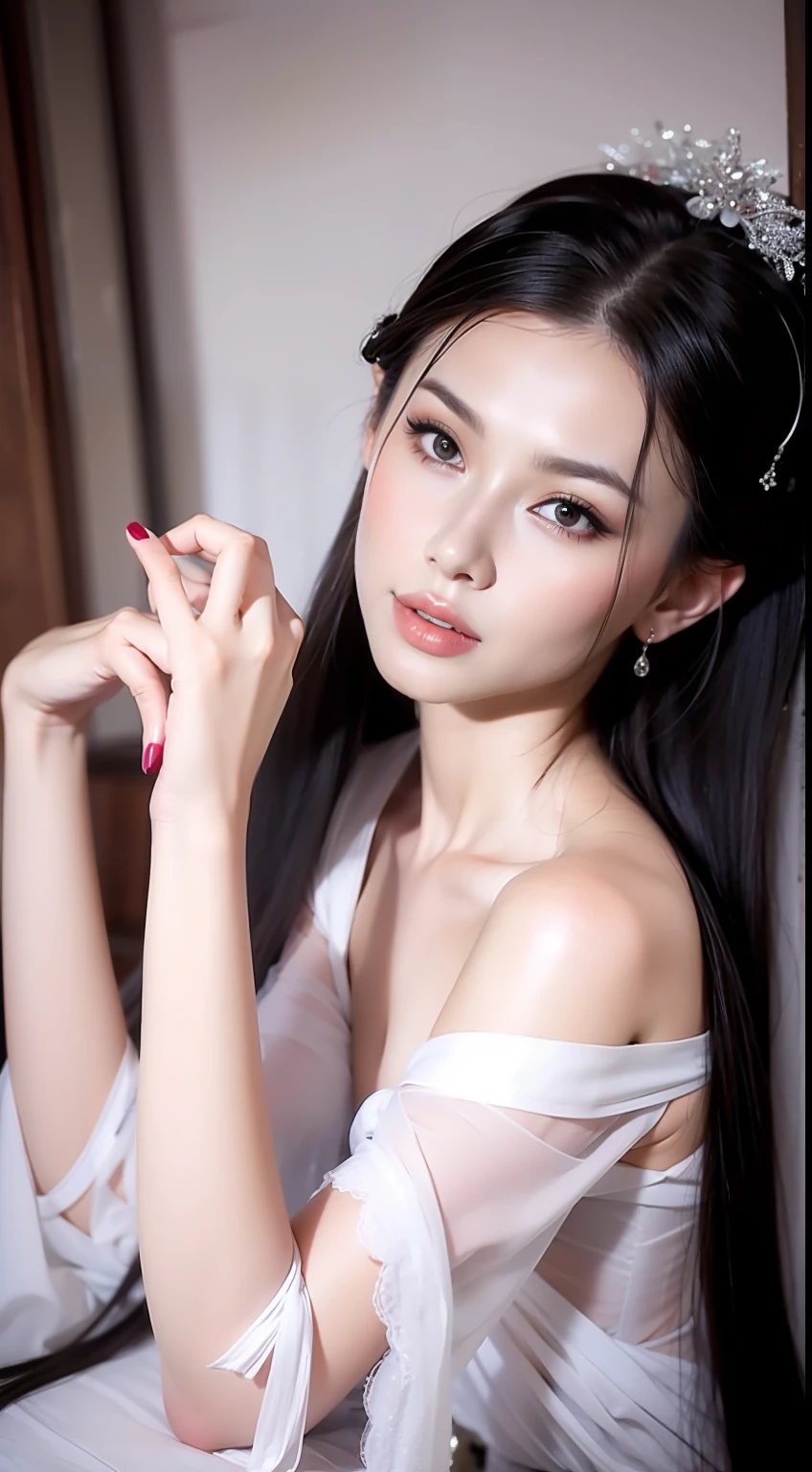 Fashion model 20 years old [[[[closeup cleavage]]]], [[[[boobgasm]]]], [[[[coll]]]], [[[[bshoulders]]]], perfect  eyes, Perfect iris，Perfect lips，perfect teeth，Perfect skin，Long face，slender nose，tall nose bridge，Soft front light，hdr，Movie girl，Simple hairstyle，light make-up，Casual，（pastel colour：1.2）