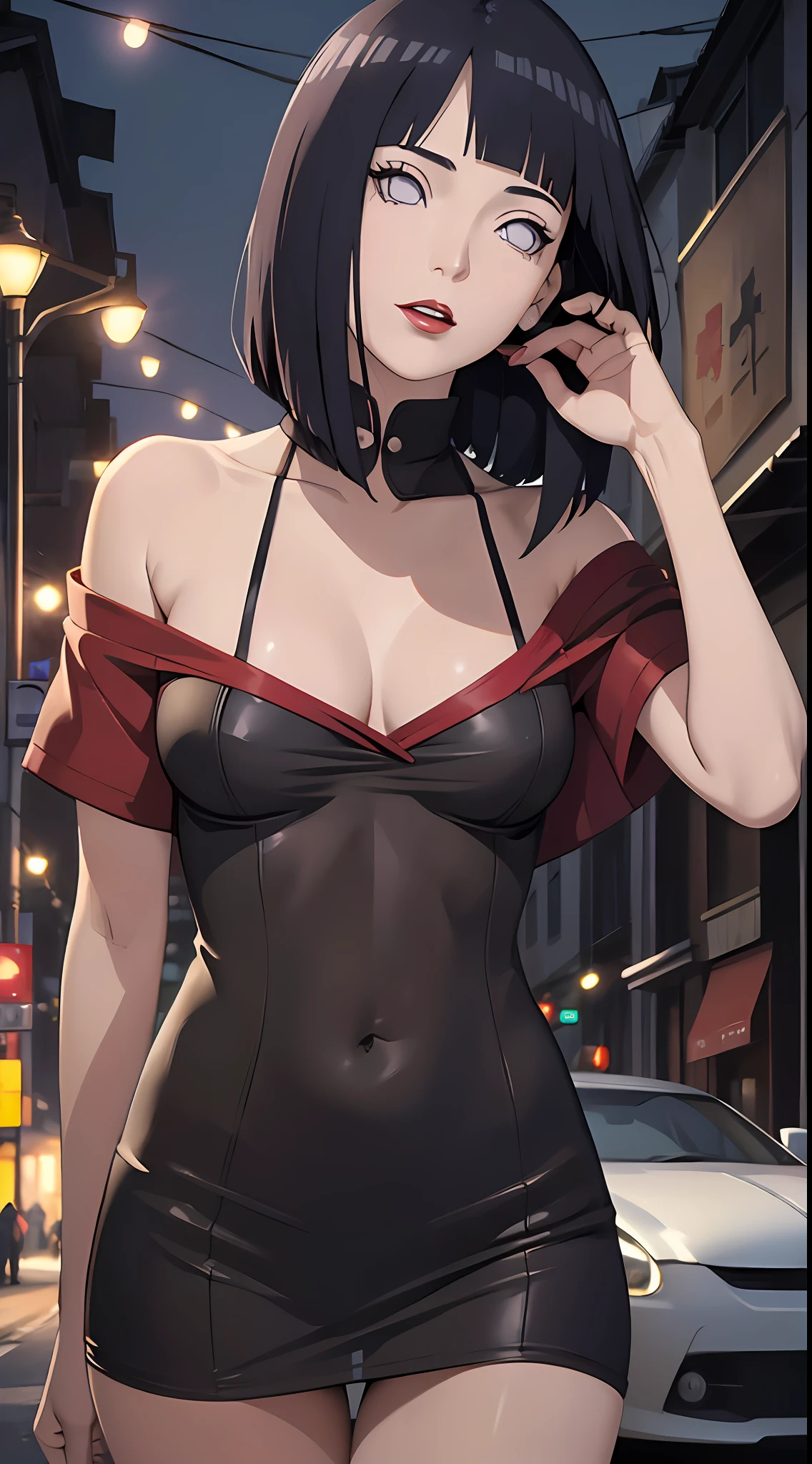 tmasterpiece, Johnny Depp walks through the city at night among fireflies,brassier,nigth, (high detal:1 1), Rough face, Natural skin, high qulity, NSFW,Naruto,Hinata,Black color hair,Straight hair,upperbody closeup,White eyes,(Large breasts:1.1),(Skinny figure:1.4),(Red lips:1.3),(Off-the-shoulder attire:1.5),(比基尼:1.5),(ssmile:1.5),(Be red in the face:1.4),(cleavage:1.4),Purple clothes,beautidful eyes, (Detailed face and eyes), (the face: 1 2), noises,Extra, real photograph, ...........................PSD, Lamp film photography, sharp fokus, contrasty lighting, Delicate skin, High resolution 8K, insanely details, realisticlying, professional photoshooting, 8K UHD, SLR camera, softlighting, high high quality, filmgrain, Fujifilm XT3,Keep one's mouth shut,particle fx