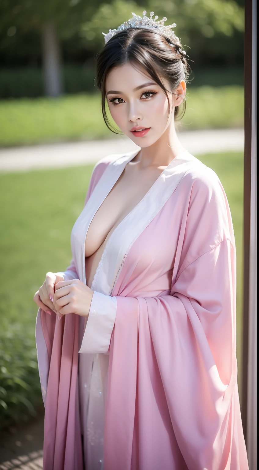 Fashion model 20 years old [[[[closeup cleavage]]]], [[[[boobgasm]]]], [[[[coll]]]], [[[[bshoulders]]]], perfect  eyes, Perfect iris，Perfect lips，perfect teeth，Perfect skin，Long face，slender nose，tall nose bridge，Soft front light，hdr，Movie girl，Simple hairstyle，light make-up，Casual，（pastel colour：1.2）