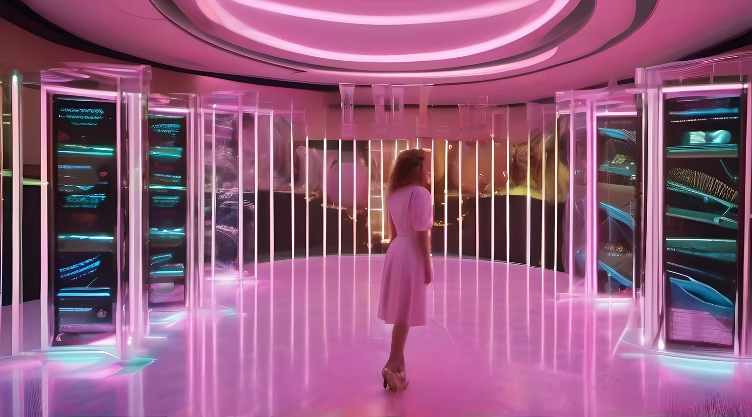Multiple holograms of students with personalized learning plans generated by AI, against the backdrop of a futuristic bubblegum rhythm classroom, 1980s musical film, by Luca Signorelli, James Tissot, Howard Hawks, detailed facial features, sharp eyes, delicate skin, organic, meticulous attention to detail, 8k, cinematic, masterpiece, ultra-realistic, deep detail, high definition, highly detailed, hyper-realistic, lush, very cute, award-winning, captivating, very attractive, gorgeous, appealing, very stylish, heavenly, polished, gorgeous, perfect face, alluring, voluptuous, beautiful, delicate, dazzling, dreamy, mesmerizing, superb