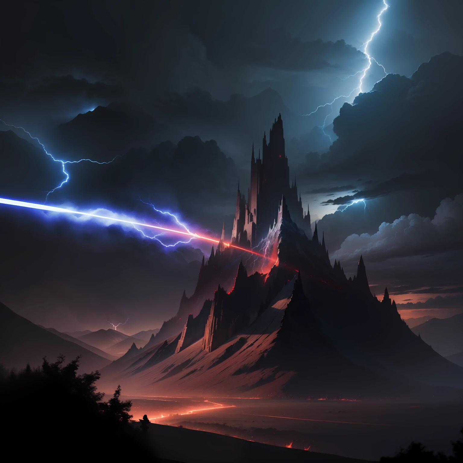 The Dark Saint's blood-colored saber cut through the sky in the darkness,Suddenly, blood poured down, and suddenly lightning shook,The earth trembles,Bodies piled up in mountains