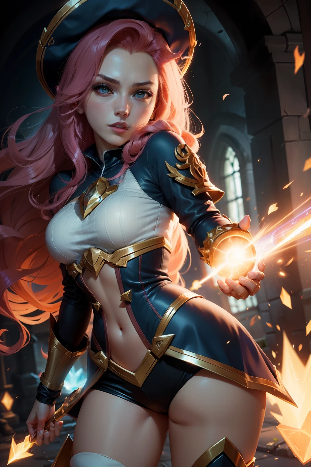 (lux mesclado:1.3,miss fortune),(league of legends:1.2), detalhes minuciosos, detalhes bem executados, the power of light combined with the strength of cannons.