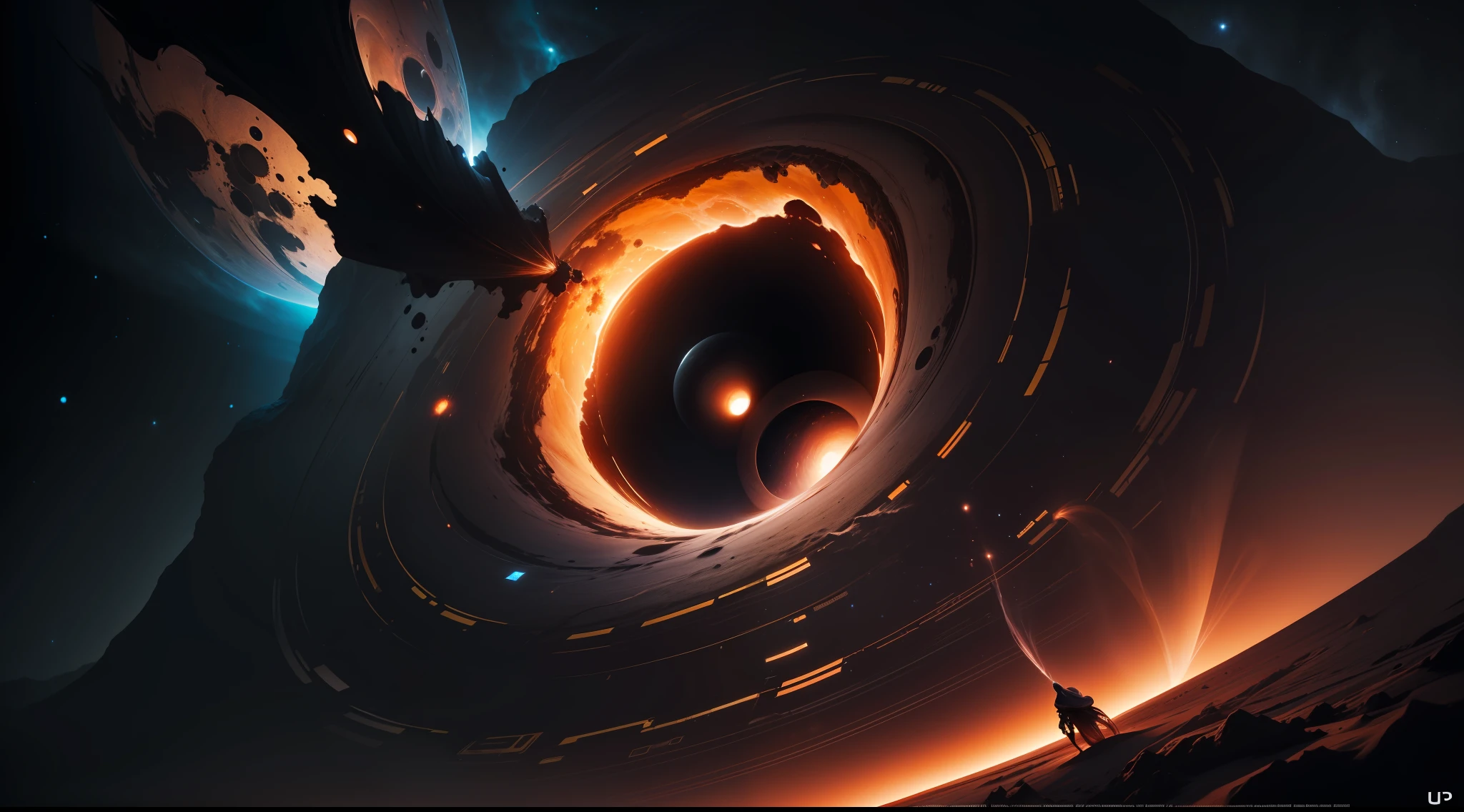 Black hole, UHD, 4K, following the laws of physics and theories related to the shape and enjoyment of a black hole.
