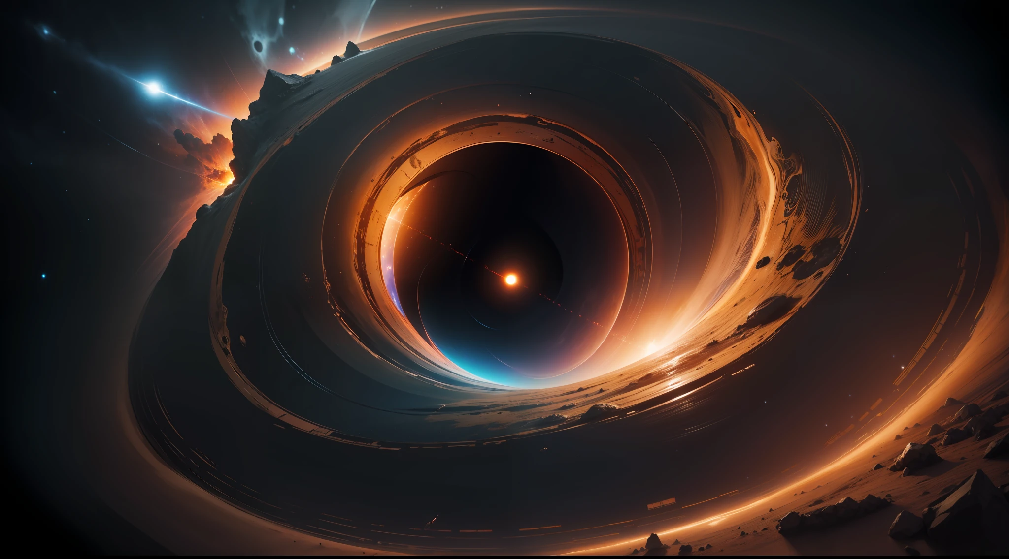 Black hole, UHD, 4K, following the laws of physics and theories related to the shape and enjoyment of a black hole.