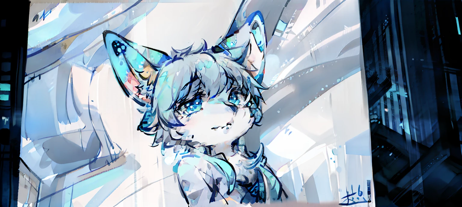 blue colors .professional furry drawing