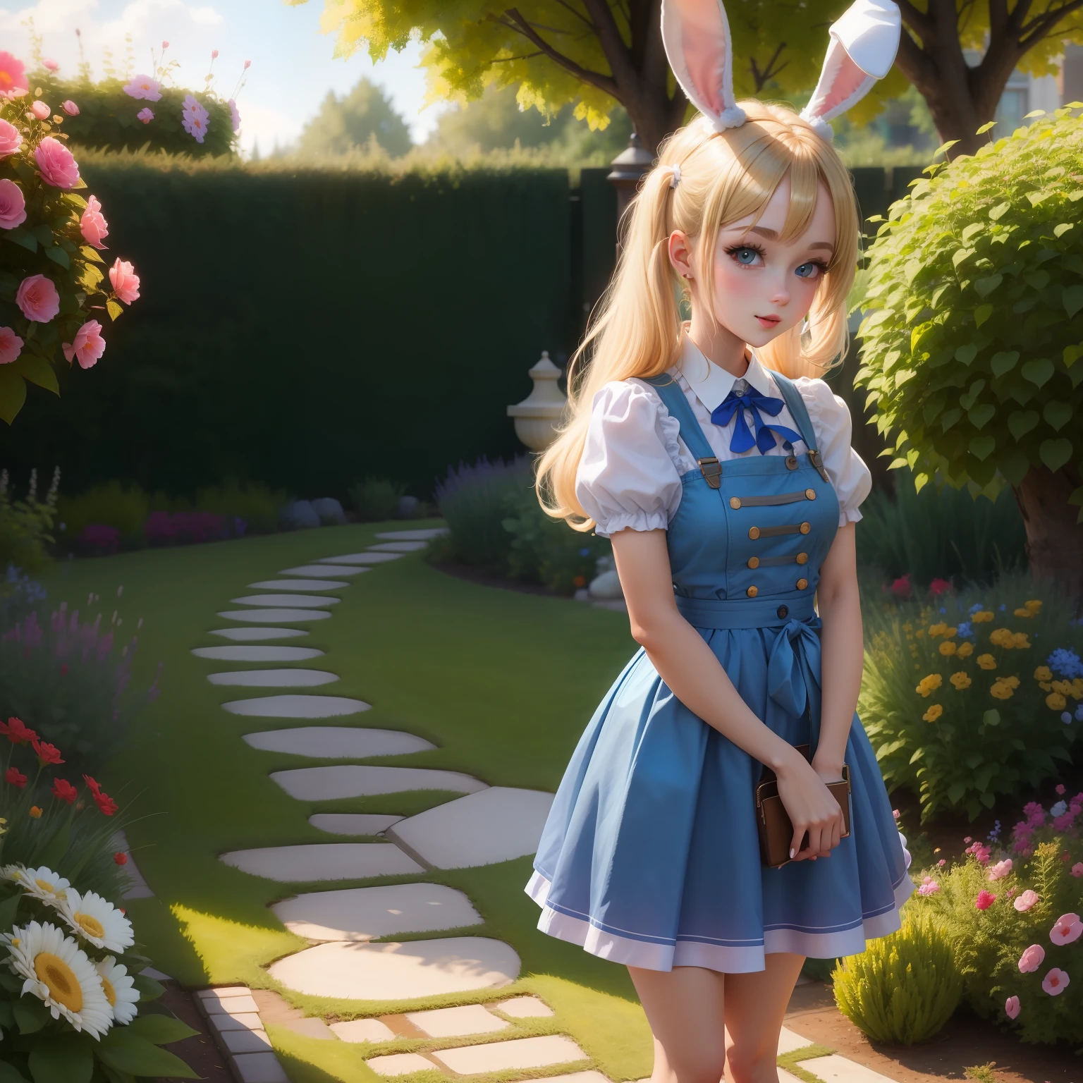 Miniskirt Bunny Girl Blonde Twin Tails Breasts