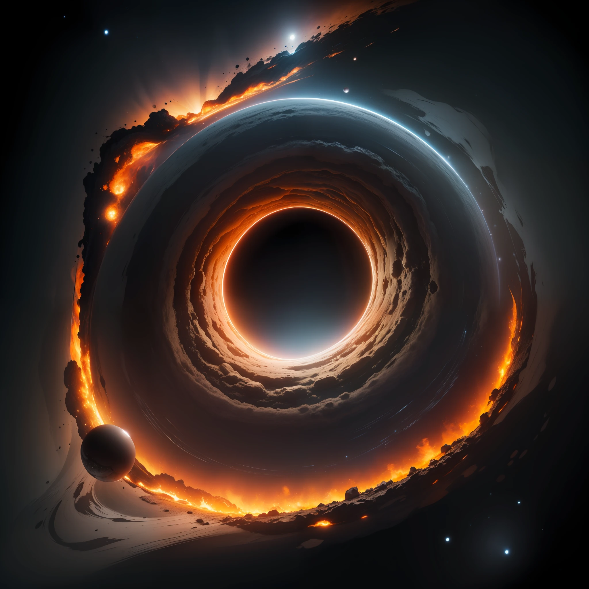 Black hole, UHD, 4K, following the laws of physics and theories related to the shape and enjoyment of a black hole.