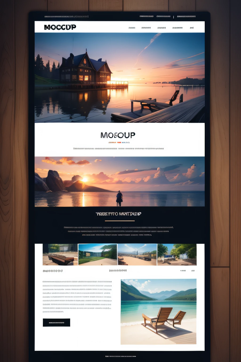 Mockup design created when creating a website