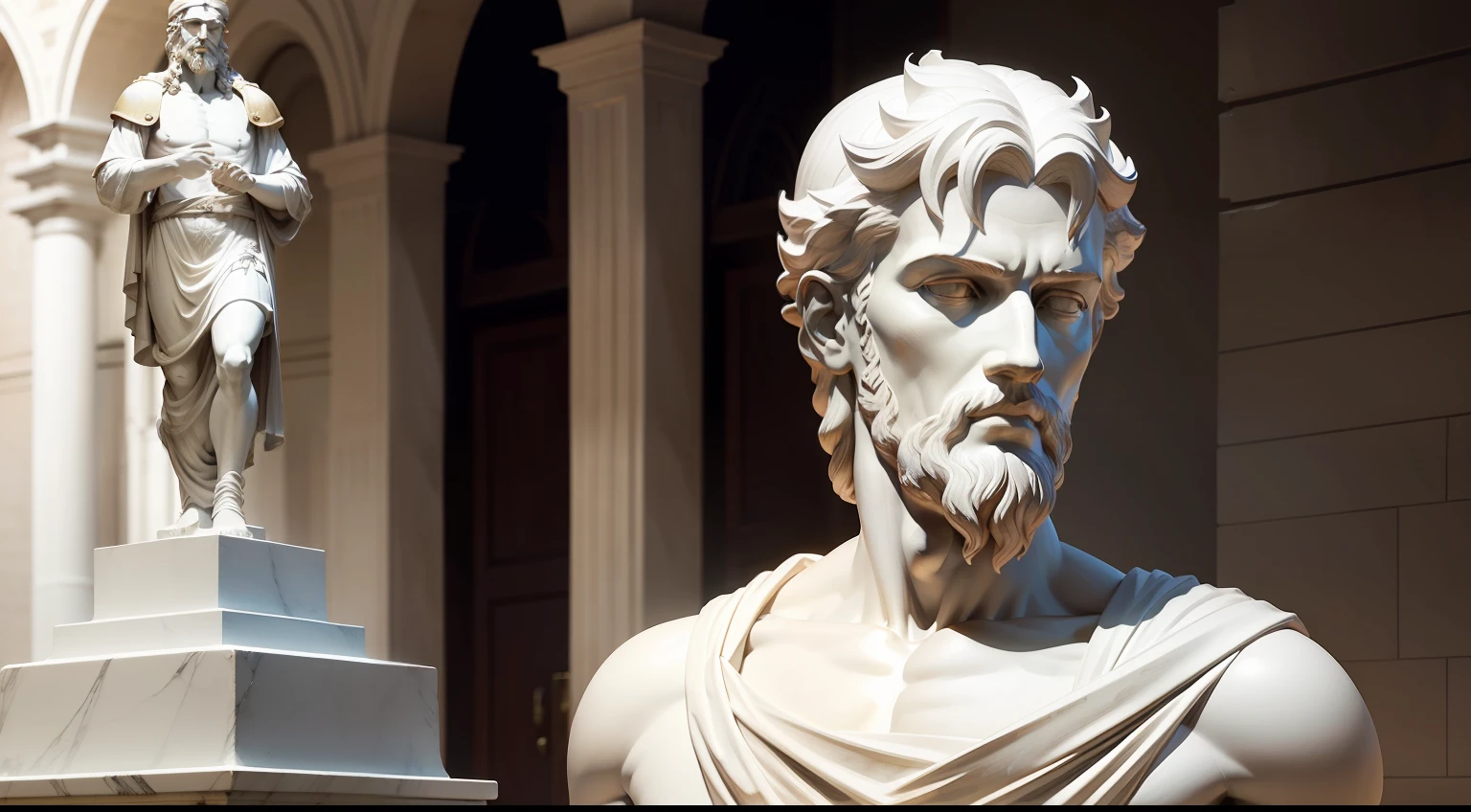 Very realistic white Epictetus statue