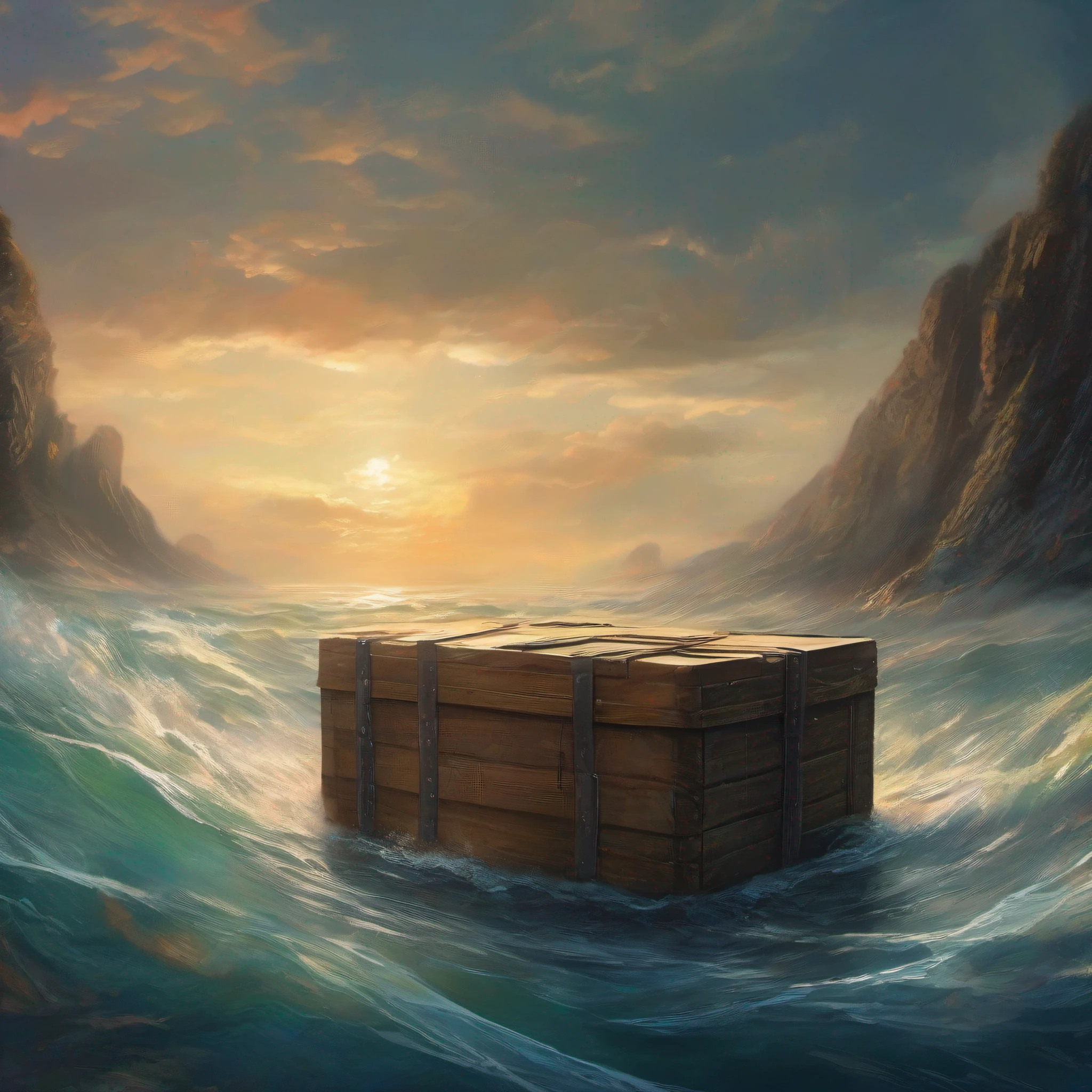 cajas en el mar, recursos, cajas flotando en el agua, updata, updata