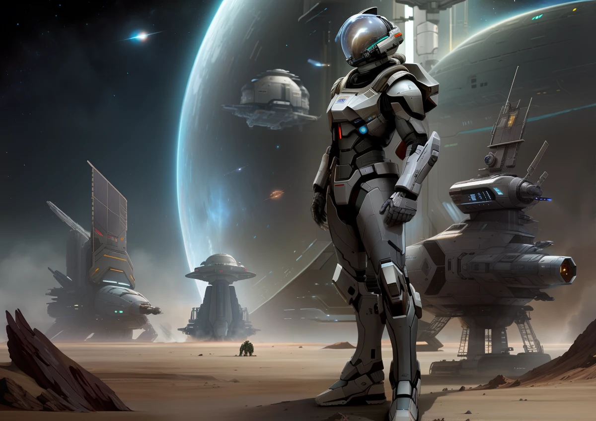Interstellar battlefield,space ship,Space base