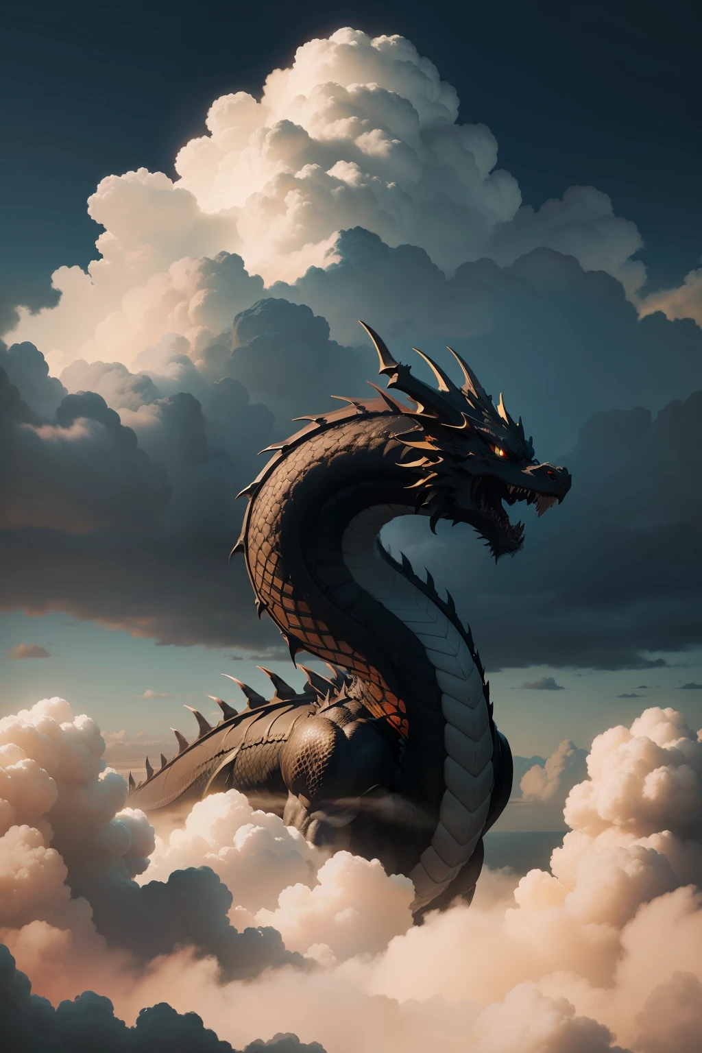 Cloud-like black dragon