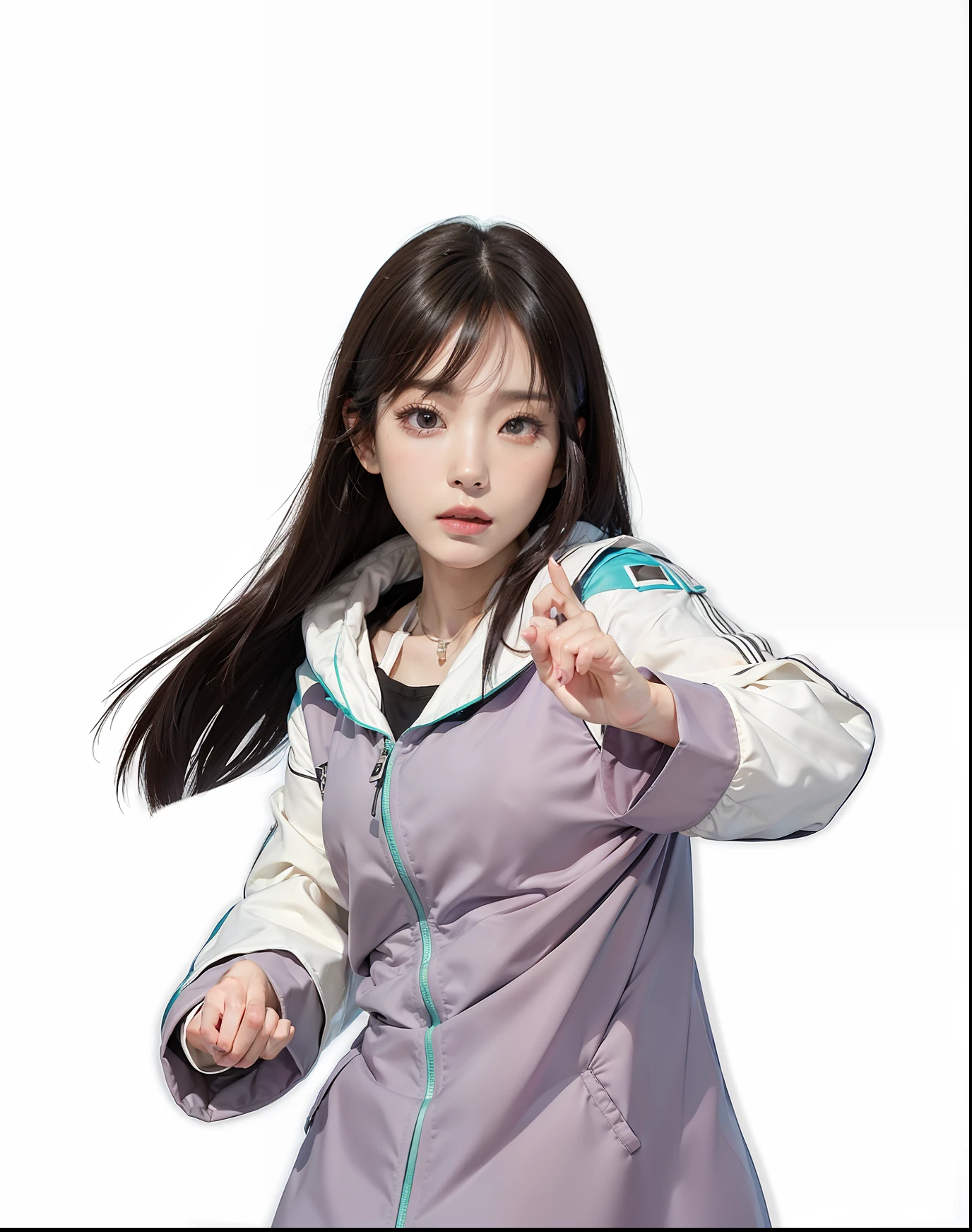 Masterpiece, 1 beautiful girl, detailed eyes, swollen eyes, top quality, super high res, (Reality: 1.4), cinematic lighting, Japanese, Asian beauty, Korean, very beautiful, beautiful skin, slender, body facing forward, (super realistic), (high res), (8K), (very detailed), ( Best Illustration), (beautifully detailed eyes), (super detailed), (wallpaper), detailed face, bright lighting, professional lighting, looking at viewer, facing straight ahead, neat clothes, short hair, black hair, pureerosfaceace_v1, 46 point slanted bangs, hotel room with morning sun in the background, window The background is a hotel room with the morning sun shining through the window, a clear ocean outside, and an angle from the waist up,
