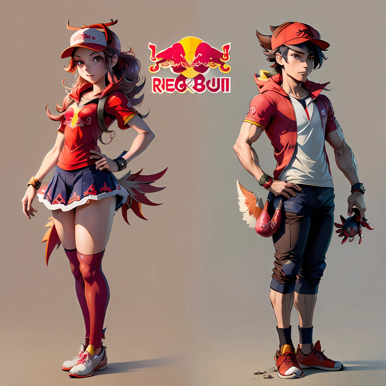 RedBullAI Pokemon Trainer, detailed, intricate