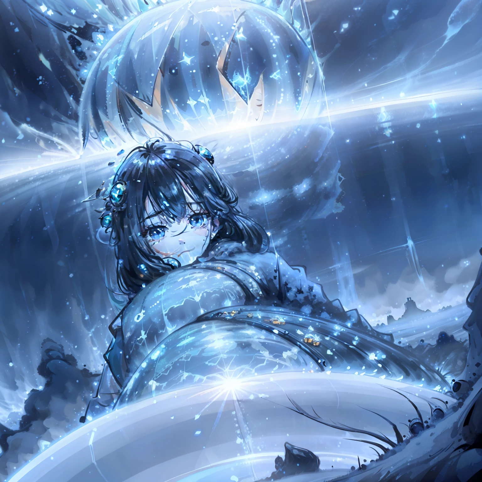 After the planet exploded,The resulting spectacular scene,The star ring was also torn on the side,And there are seven words in the middle of the picture:Comfort, he just wants to be comfortable