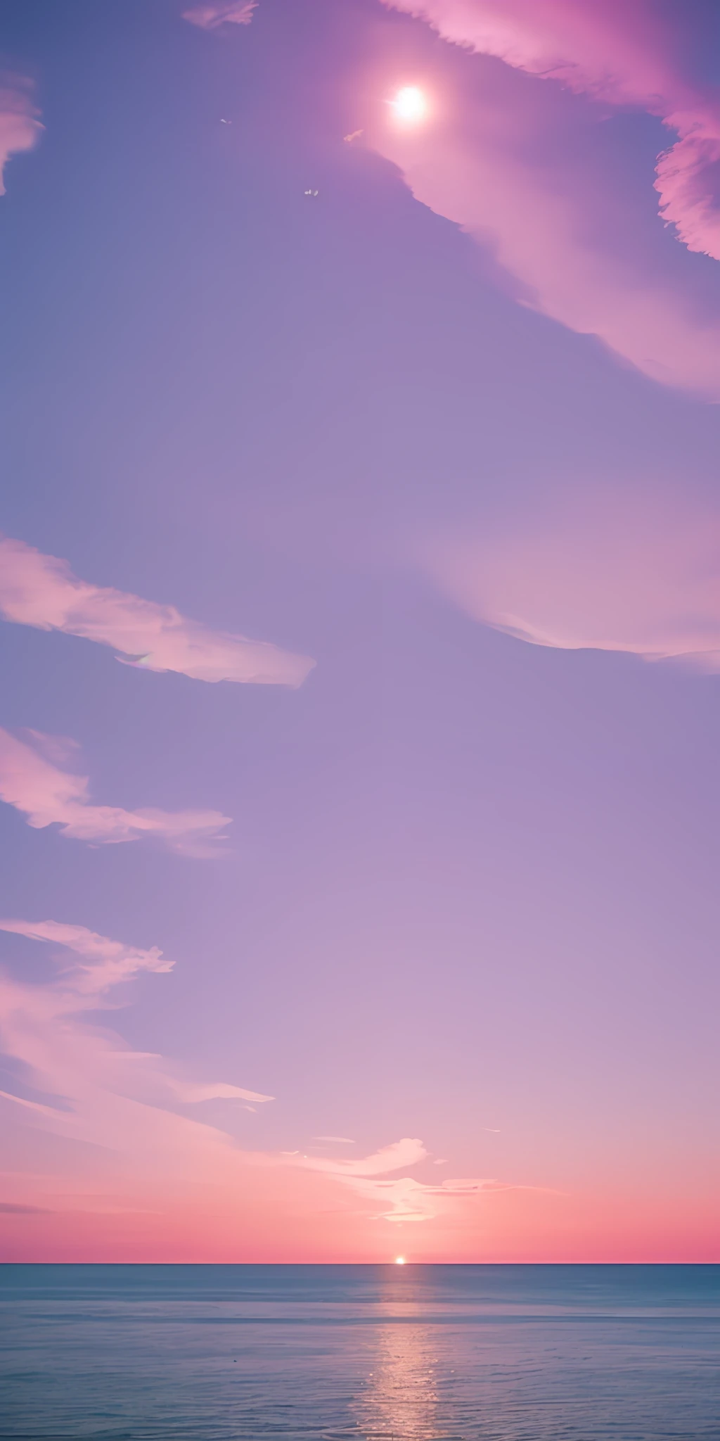 Pink moon, pink sky, soft pink clouds, pink ocean waves sparkling, sparkling, pink roses on pink ocean, fantasy, diamond, crown, universe, soft lights,