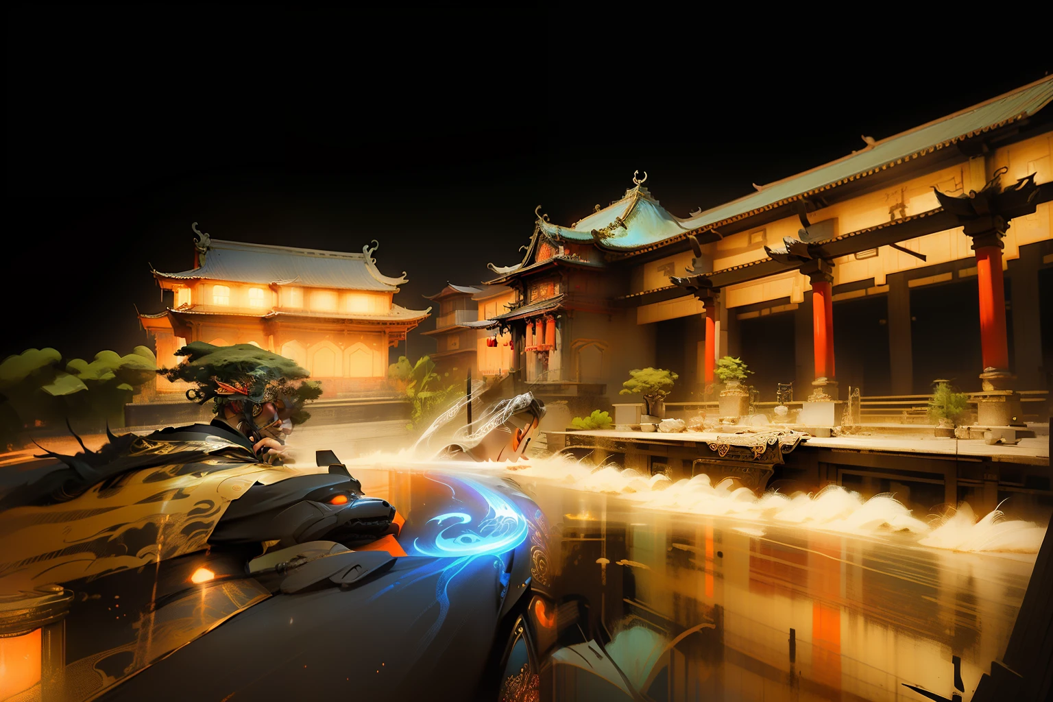 dream magical,classical,China-style,cyber punk perssonage
