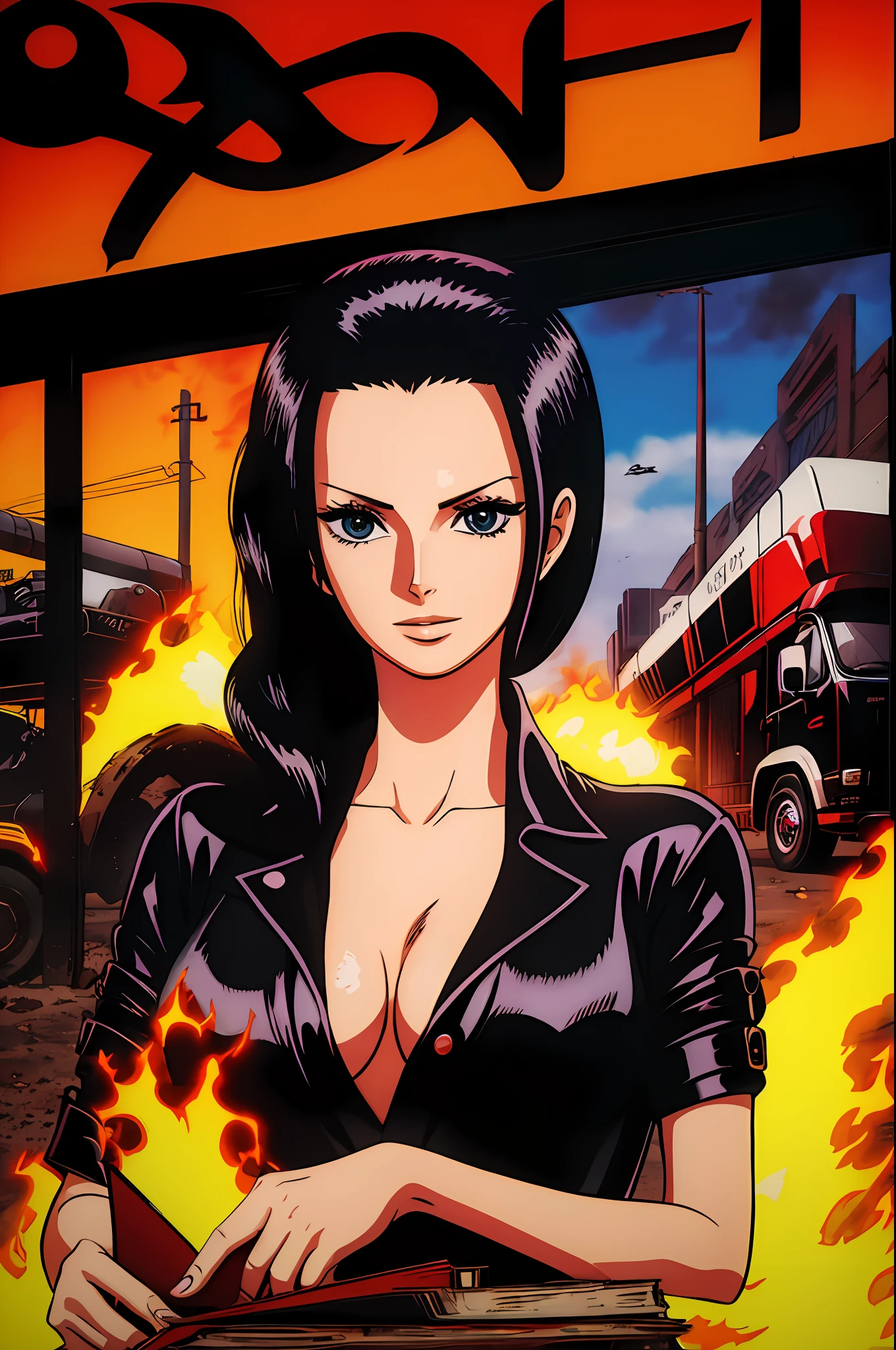 nico robin in a terrorist outfit, covered in grease and dirt, burning trucks in background, nsfw, vintage book illustrations, vibrant and bold pop art with high contrast colors, dynamic composition, and exaggerated details"
3DMM
wanostyle
MangaHentaiStyleConceptv2
kidbooks