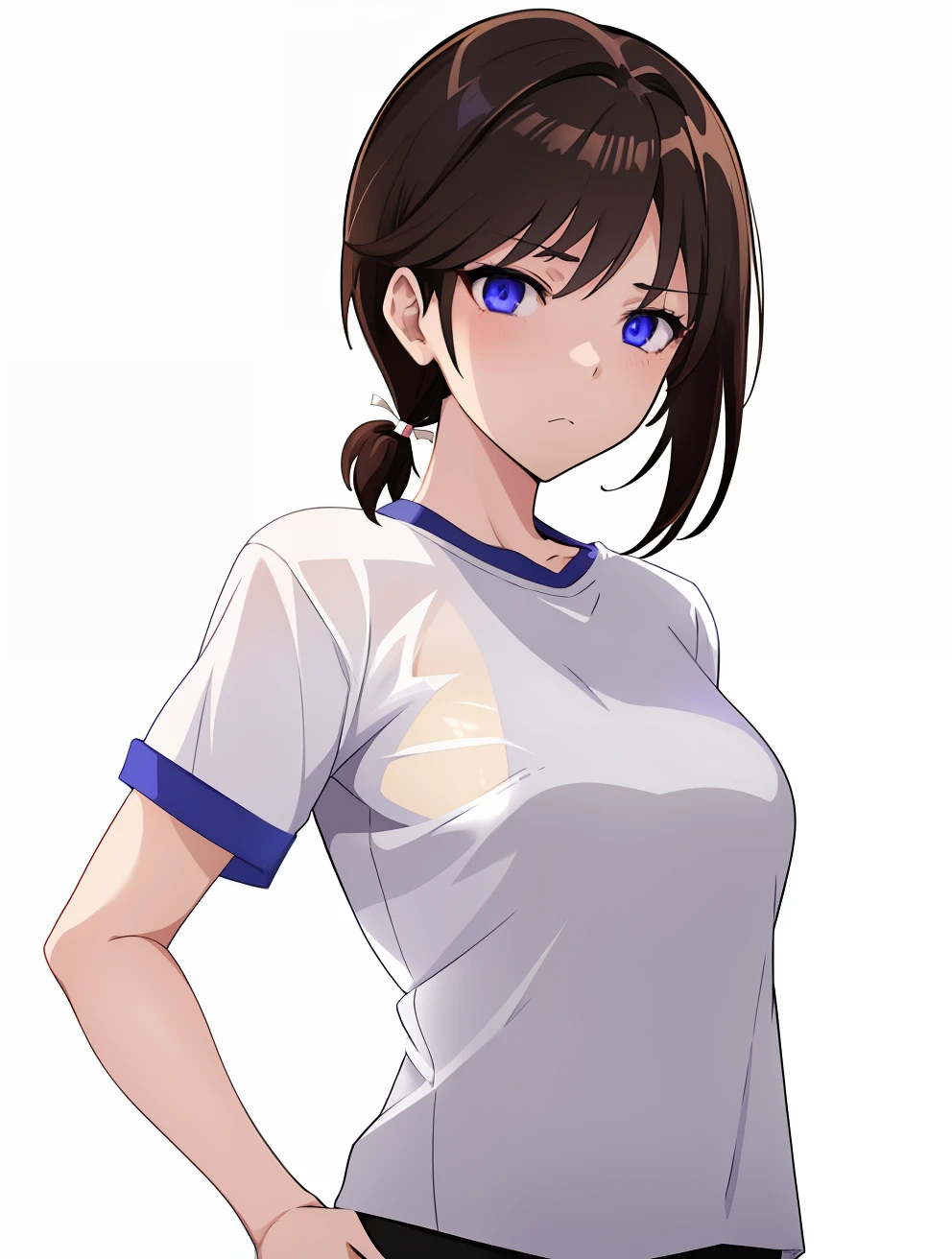 anime girl with blue eyes and a white shirt, anime moe art style, By Shinkai Makoto. a digital rendering, makoto shinkai art style, Makoto Shinkai and ArtGerm, By Shinkai Makoto ( Apex Legends ), Female protagonist 👀 :8, Shinkai Makoto style, charming anime girls, Smooth Anime CG Art, (Anime Girl)
