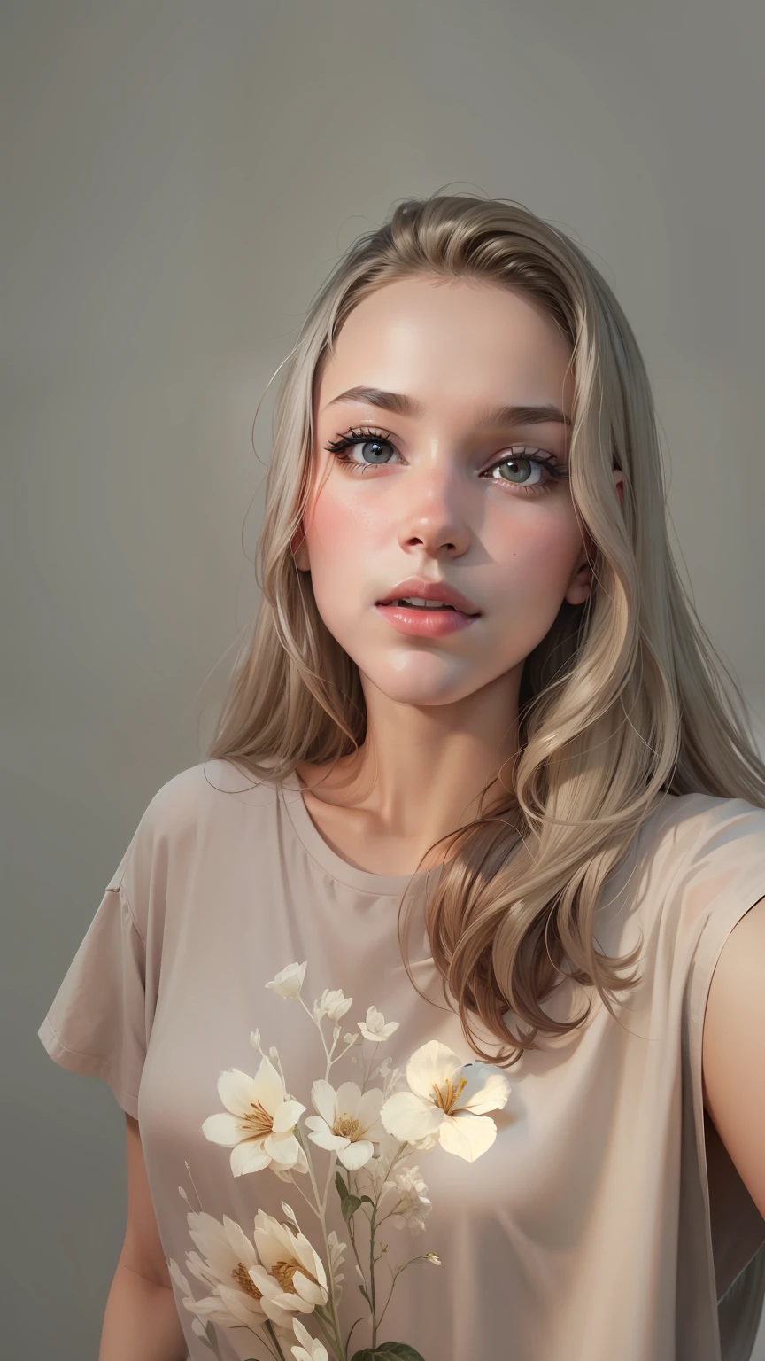 Create an animated image similar to this selfie I just uploaded here. Just white background.