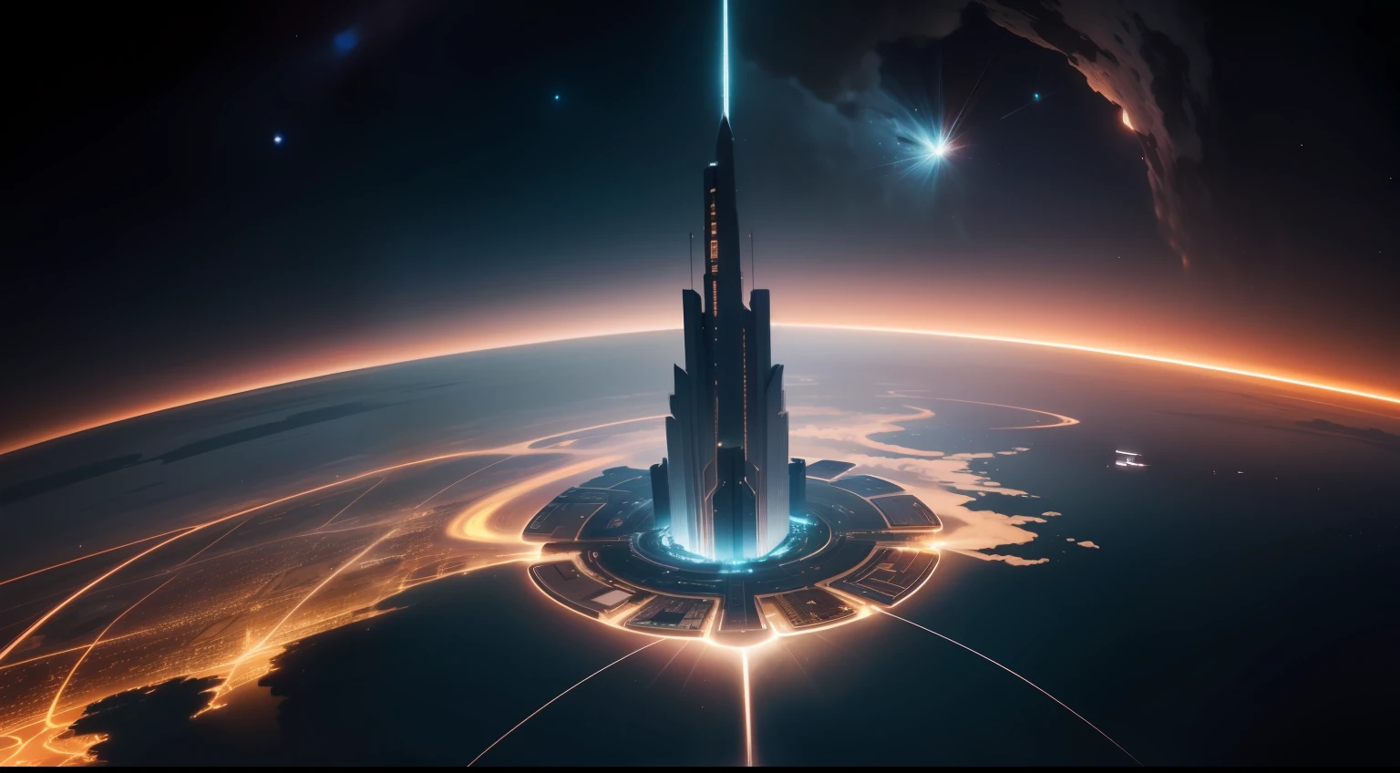 The cities of the future,space,The city of science fiction,4K分辨率,超高分辨率,Detailed pubic hair,Complex,elaborate,Unity rendering,Works of masters,in a panoramic view,Face,sunlights,illustration,springtime,hiyao miyazaki,Center composition