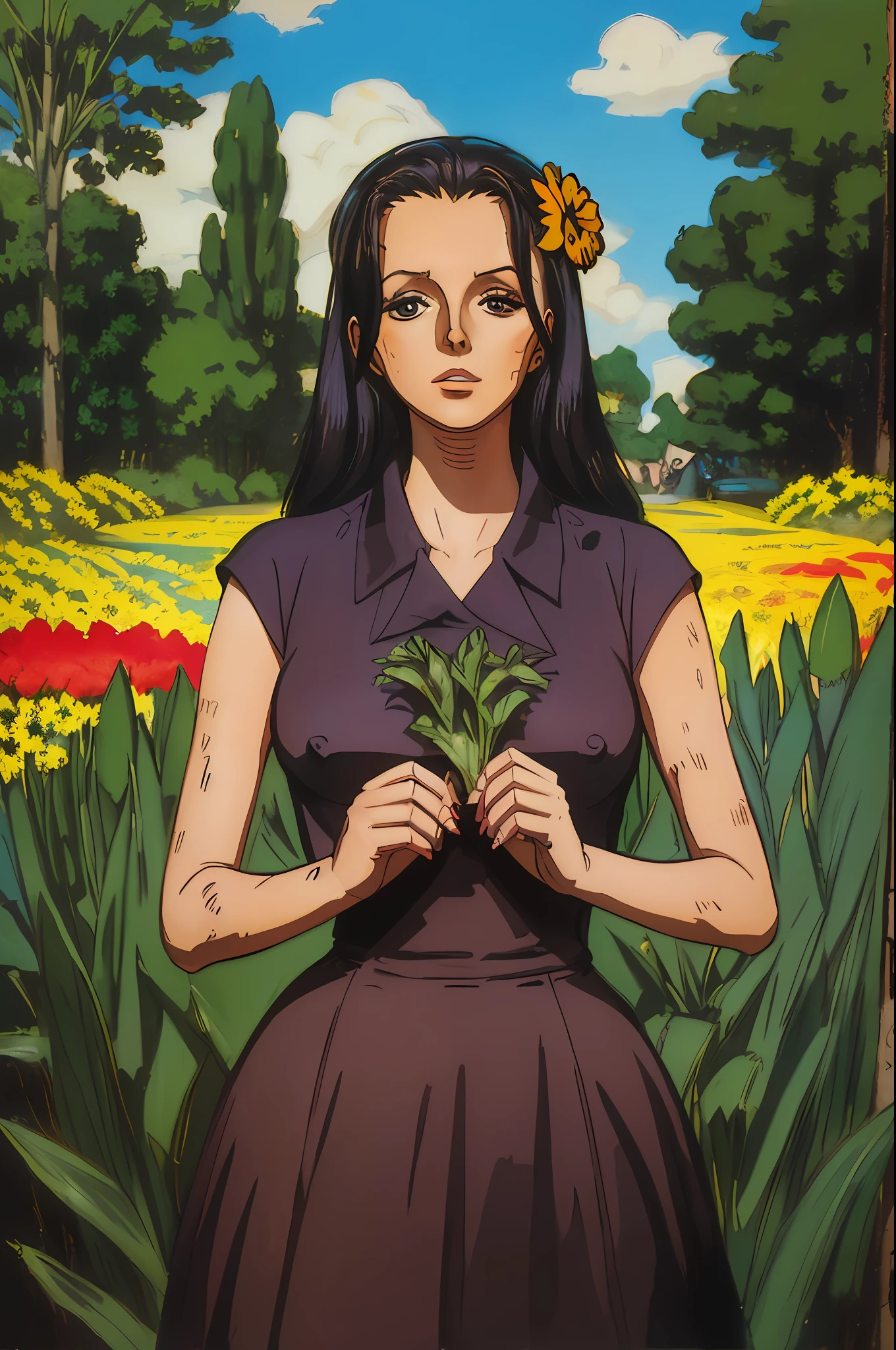 nico robin in a spy outfit, covered in grease and dirt, flower garden in the background, NSFW, vintage illustration, vibrant and bold pop art with high contrast colors, dynamic composition, and exaggerated details", EasyNegative BadHand
3DMM
wanostyle
MangaHentaiStyleConceptv2
kidbooks