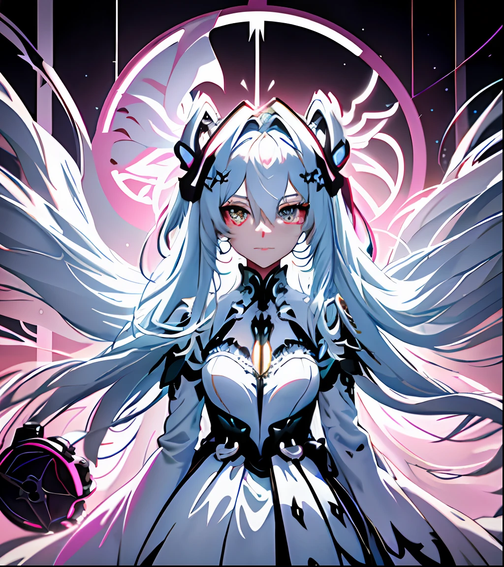 teens girl，In a dark room at night，There are angelic wings and halos，Presenting a demon anime girl with a nighttime core theme。Based on Azure channel styles，Combine ethereal and mecha themes，Showcasing anime goddesses and white-haired mysterious characters。Depicting female characters from ethereal anime in a high-quality anime art style，It gives an angelic feeling。